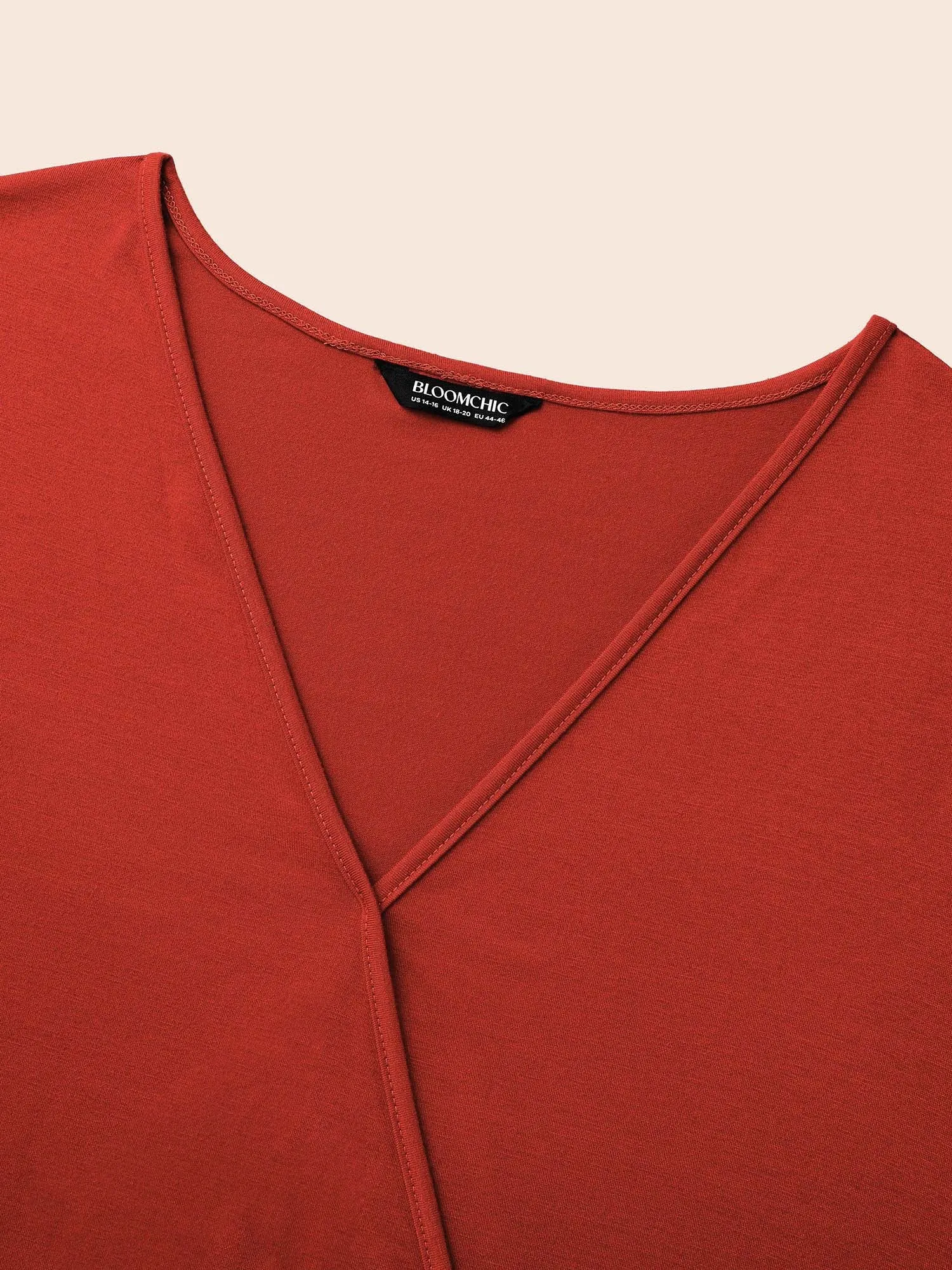 Solid Wrap Flutter Sleeve T-shirt sold by Bloomchic product image thumbnail 5