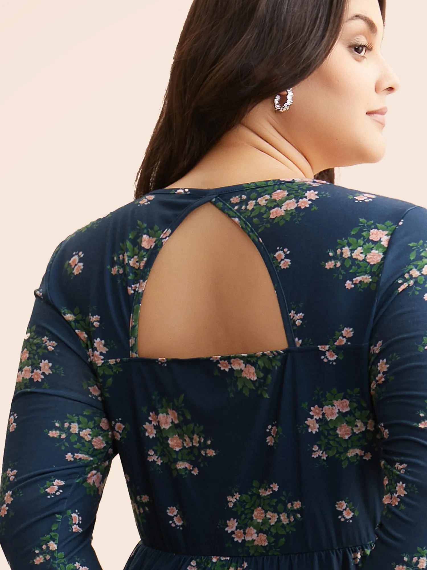 Square Neck Floral Cut Out Dress sold by Bloomchic product image thumbnail 2