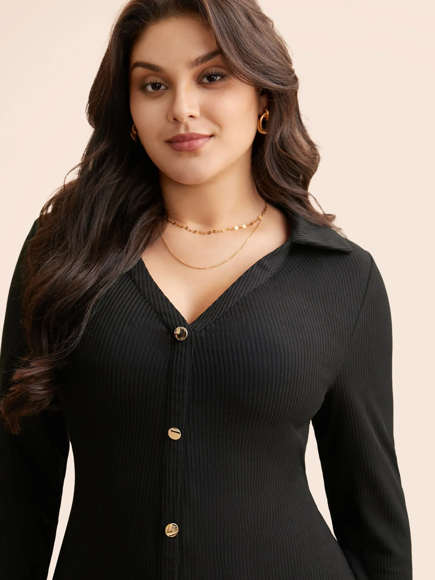 Texture Patchwork Pleated Metal Detail Dress sold by Bloomchic product image thumbnail 4