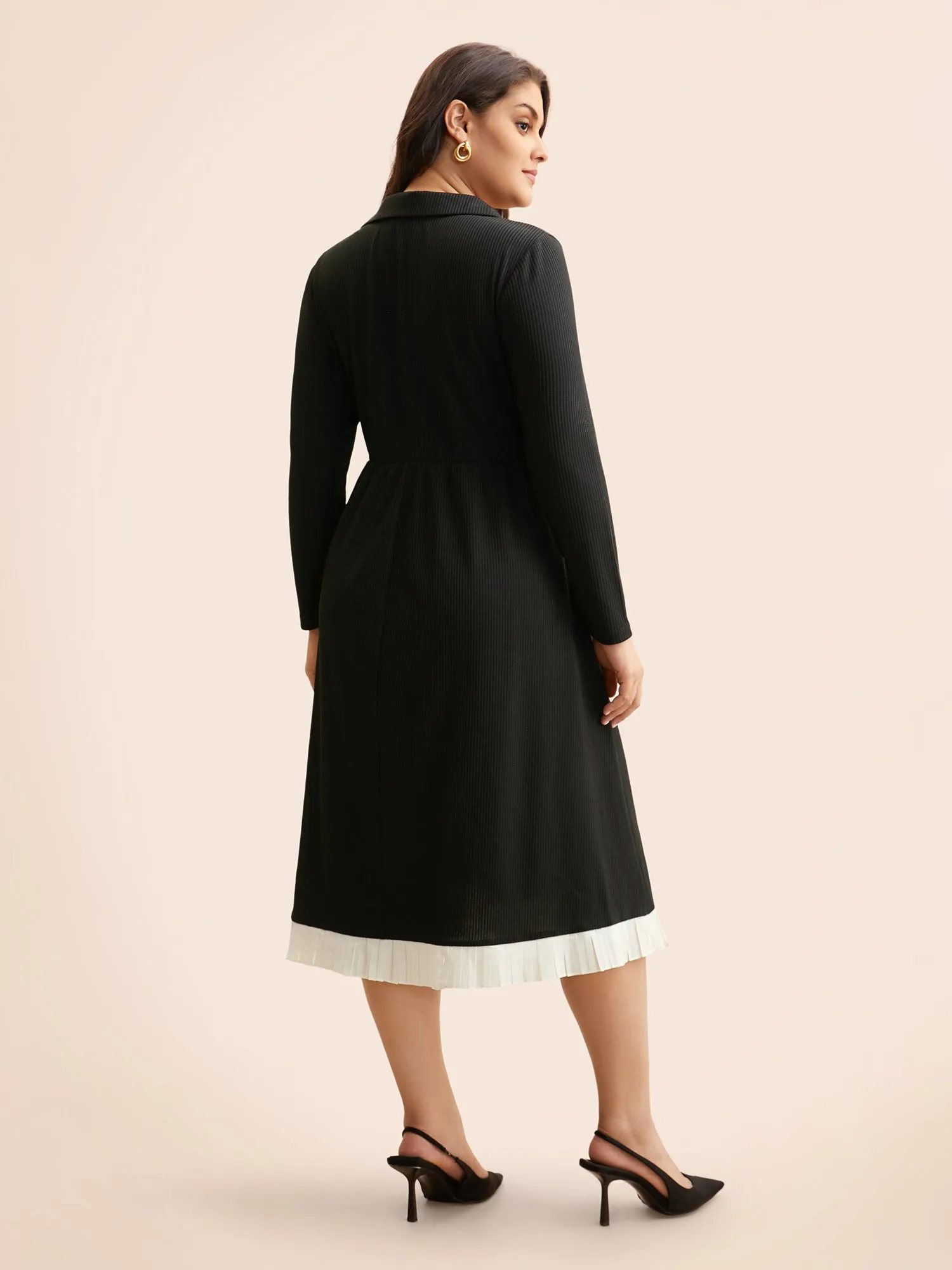 Texture Patchwork Pleated Metal Detail Dress sold by Bloomchic product image thumbnail 3