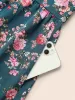 Floral Overlap Collar Gathered Dress sold by Bloomchic