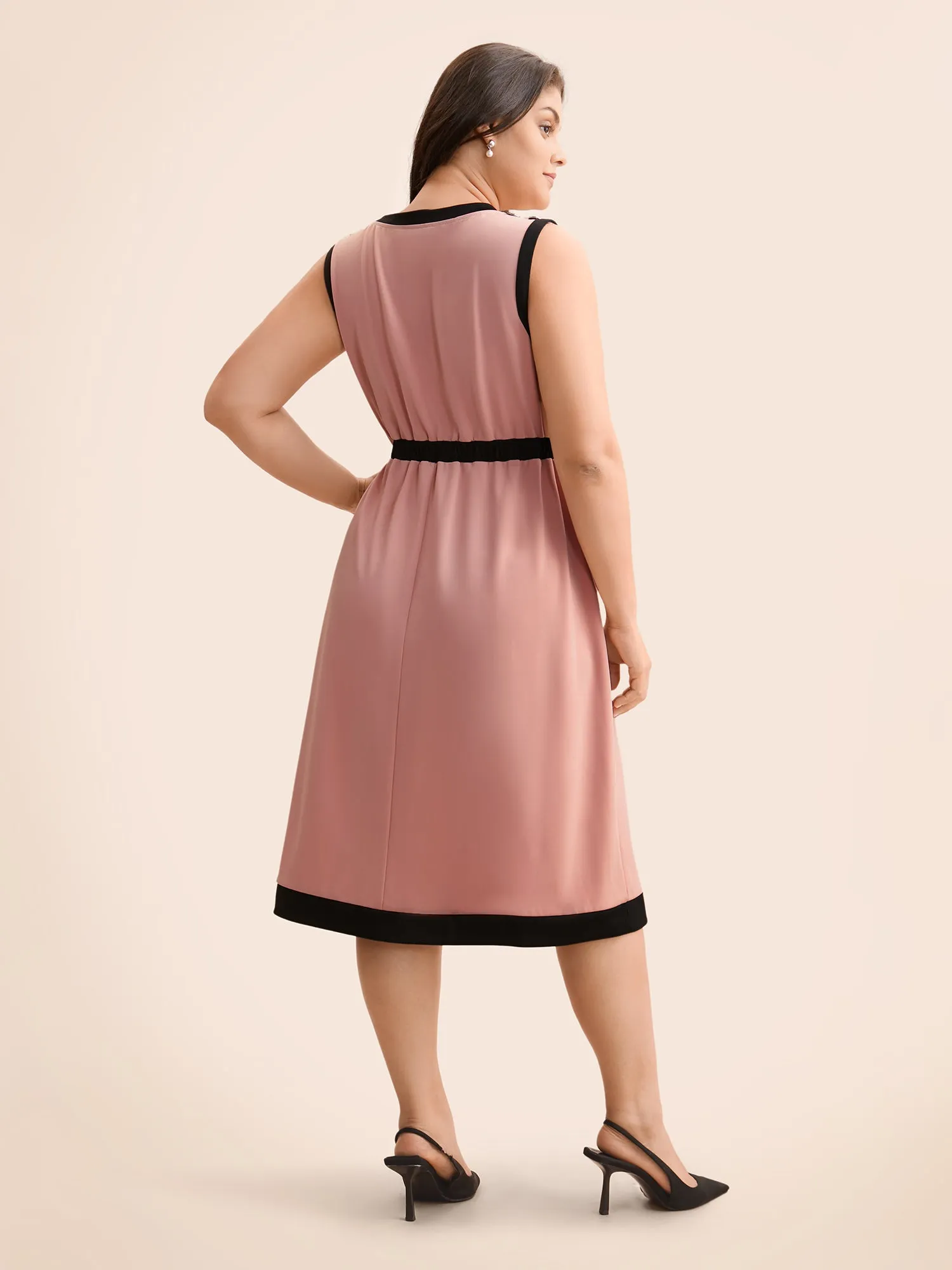 Contrast Button Detail Tank Dress sold by Bloomchic product image thumbnail 5
