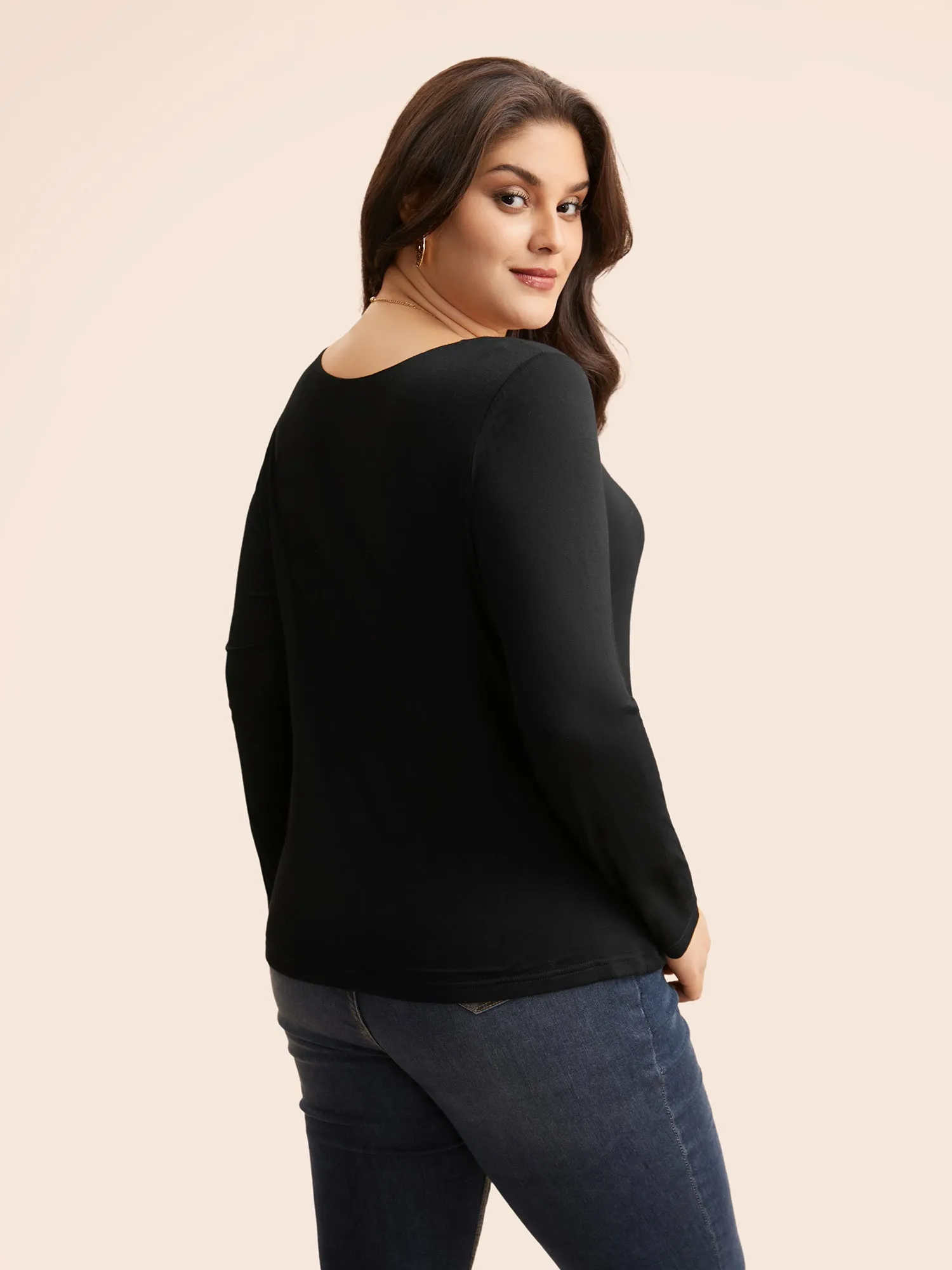 Supersoft Essentials Solid U Neck T-shirt sold by Bloomchic product image thumbnail 5