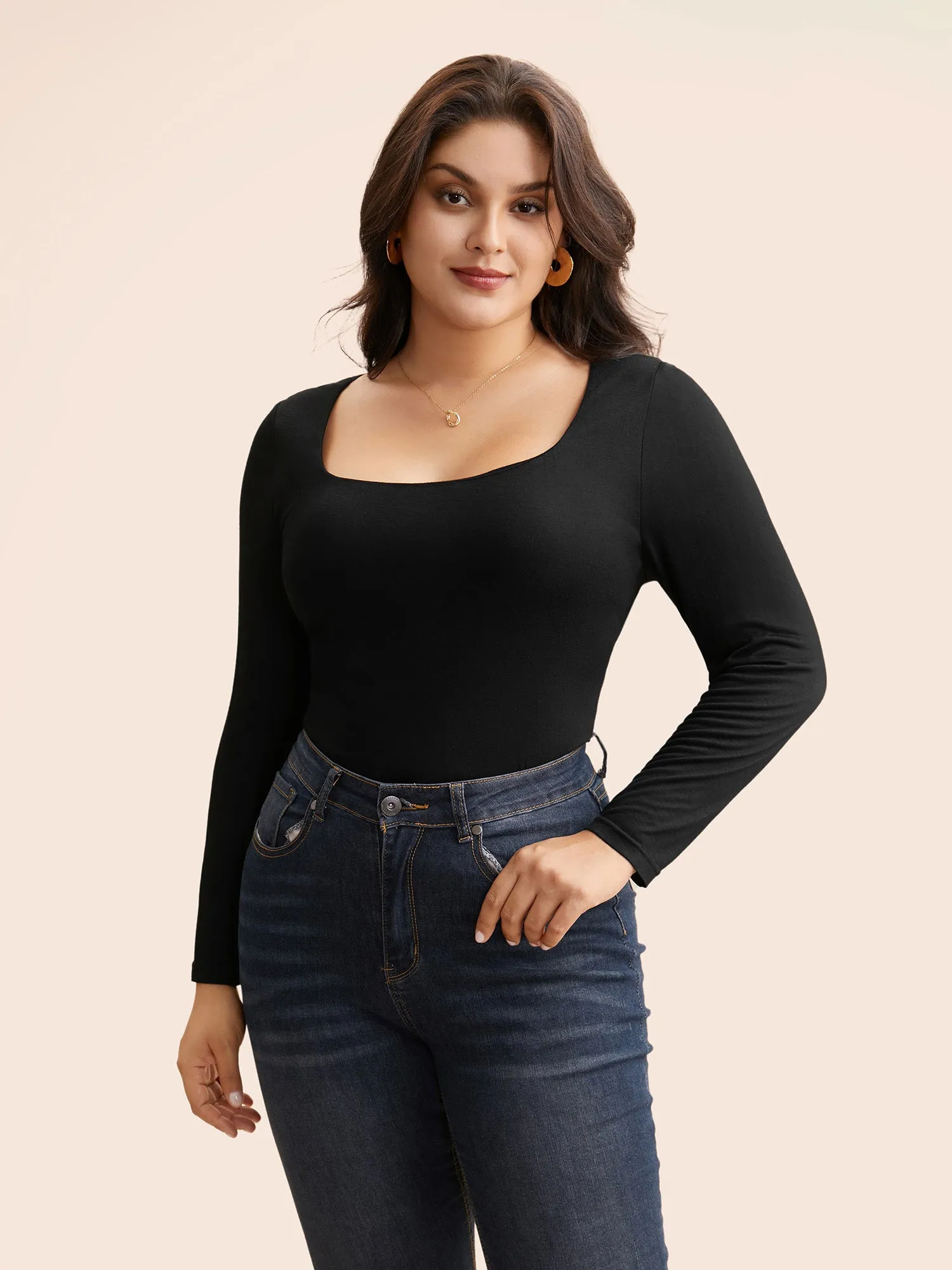 Supersoft Essentials Solid U Neck T-shirt sold by Bloomchic product image thumbnail 4