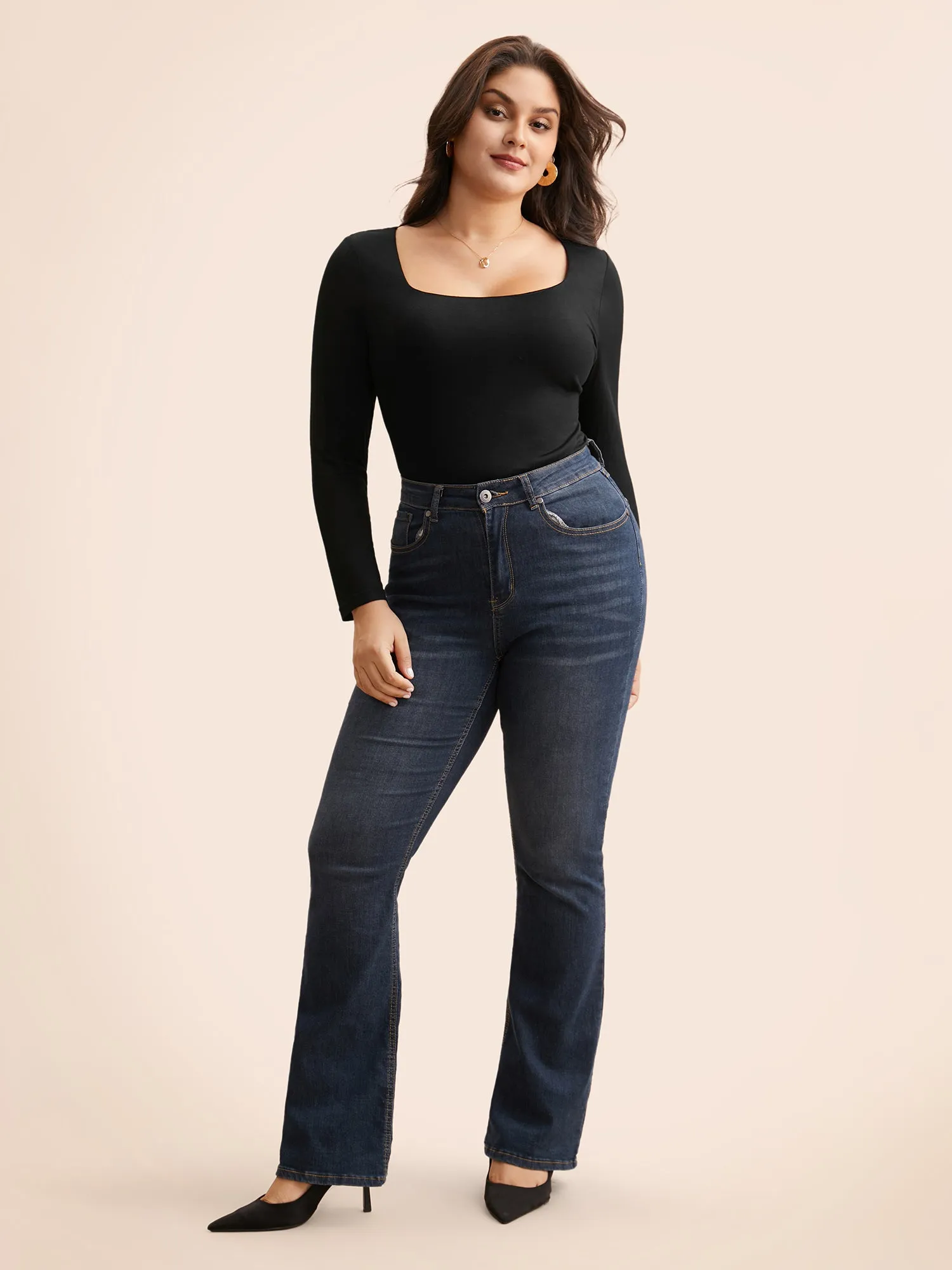 Supersoft Essentials Solid U Neck T-shirt sold by Bloomchic product image thumbnail 3