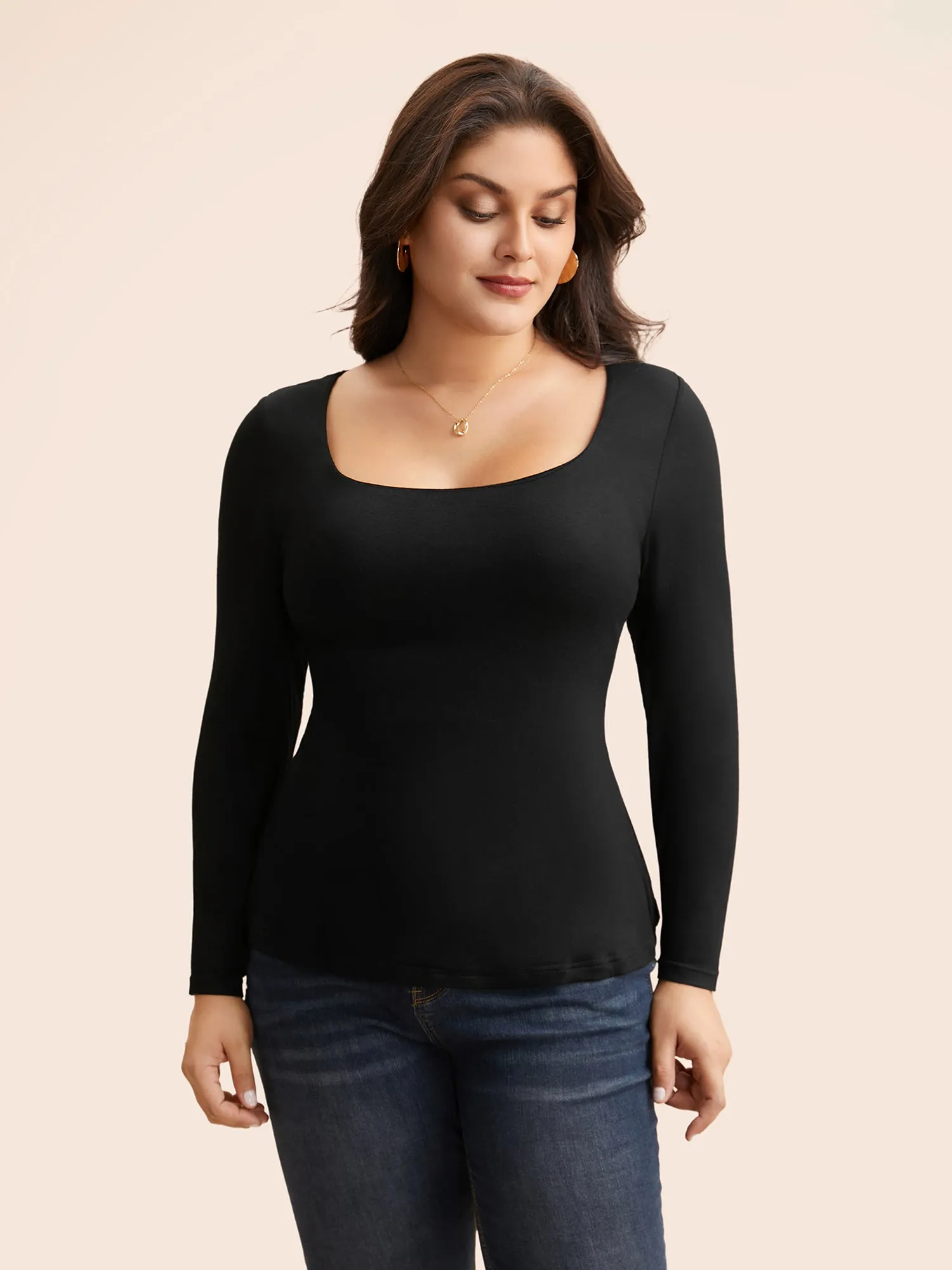 Supersoft Essentials Solid U Neck T-shirt sold by Bloomchic product image thumbnail 2