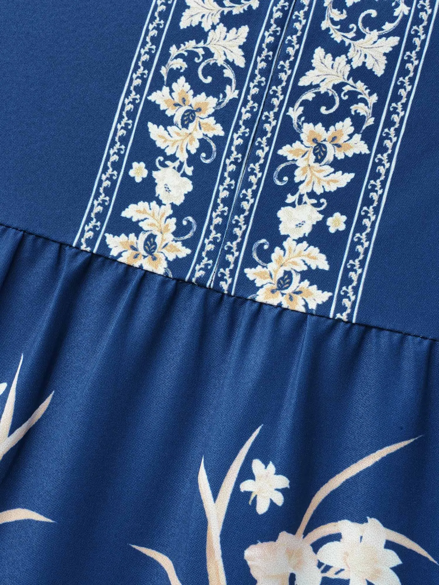 Boho Print Elastic Waist Gathered Blouse sold by Bloomchic product image thumbnail 5