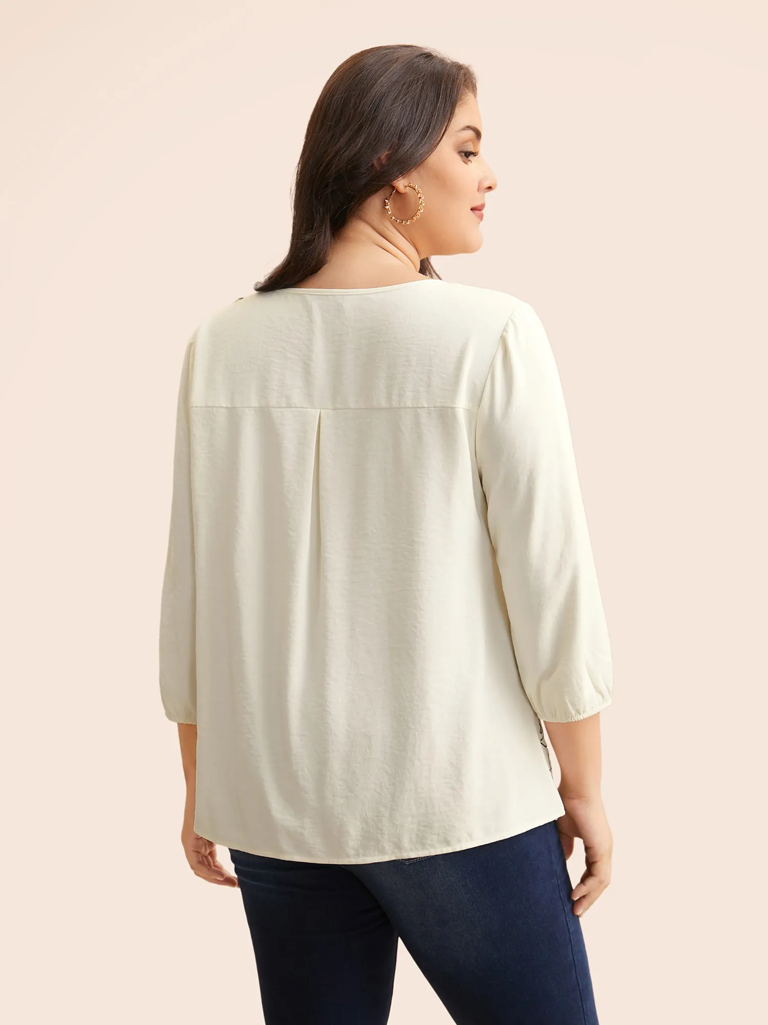 Floral Embroidered Plicated Detail Blouse sold by Bloomchic product image thumbnail 4