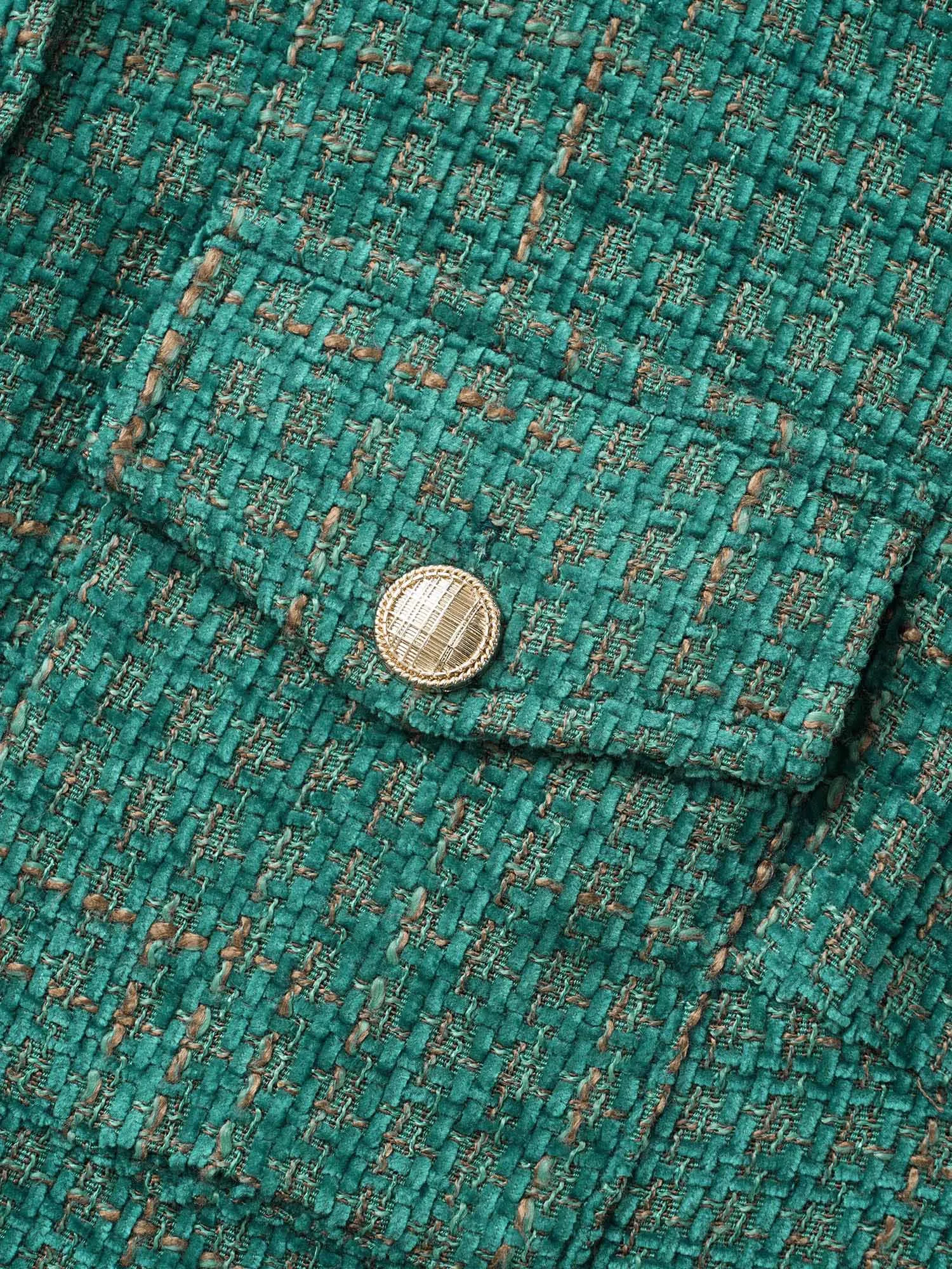 Tweed Patch Pocket Pleated Jacket sold by Bloomchic product image thumbnail 5