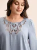 Plain Broderie Anglaise Gathered Blouse sold by Bloomchic