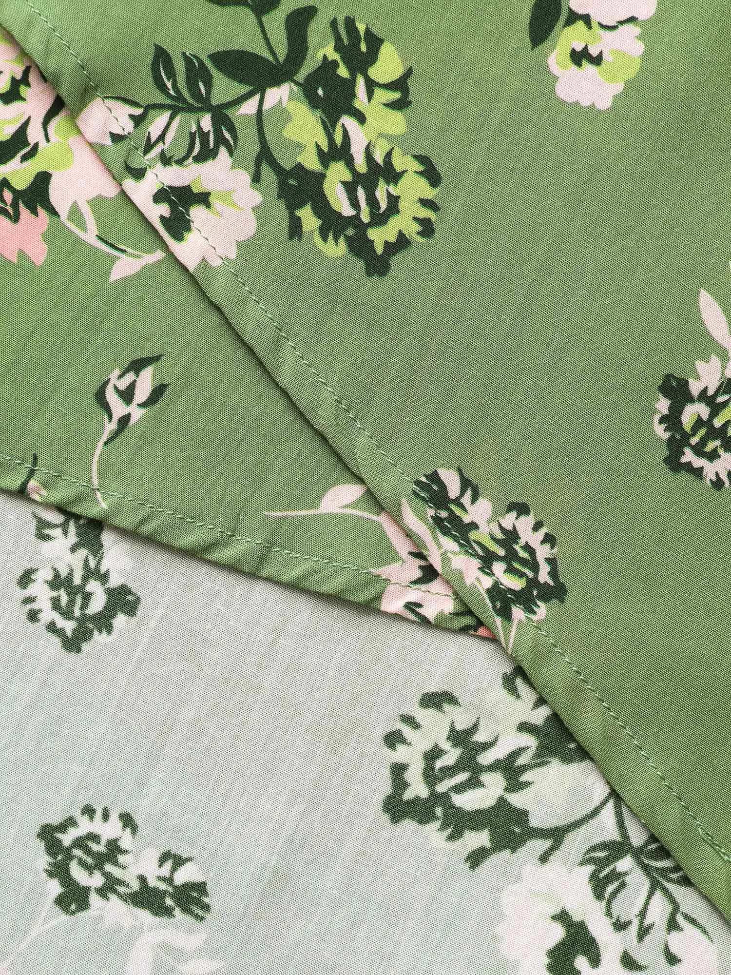 Floral Overlapping Asymmetrical Hem Blouse sold by Bloomchic product image thumbnail 5