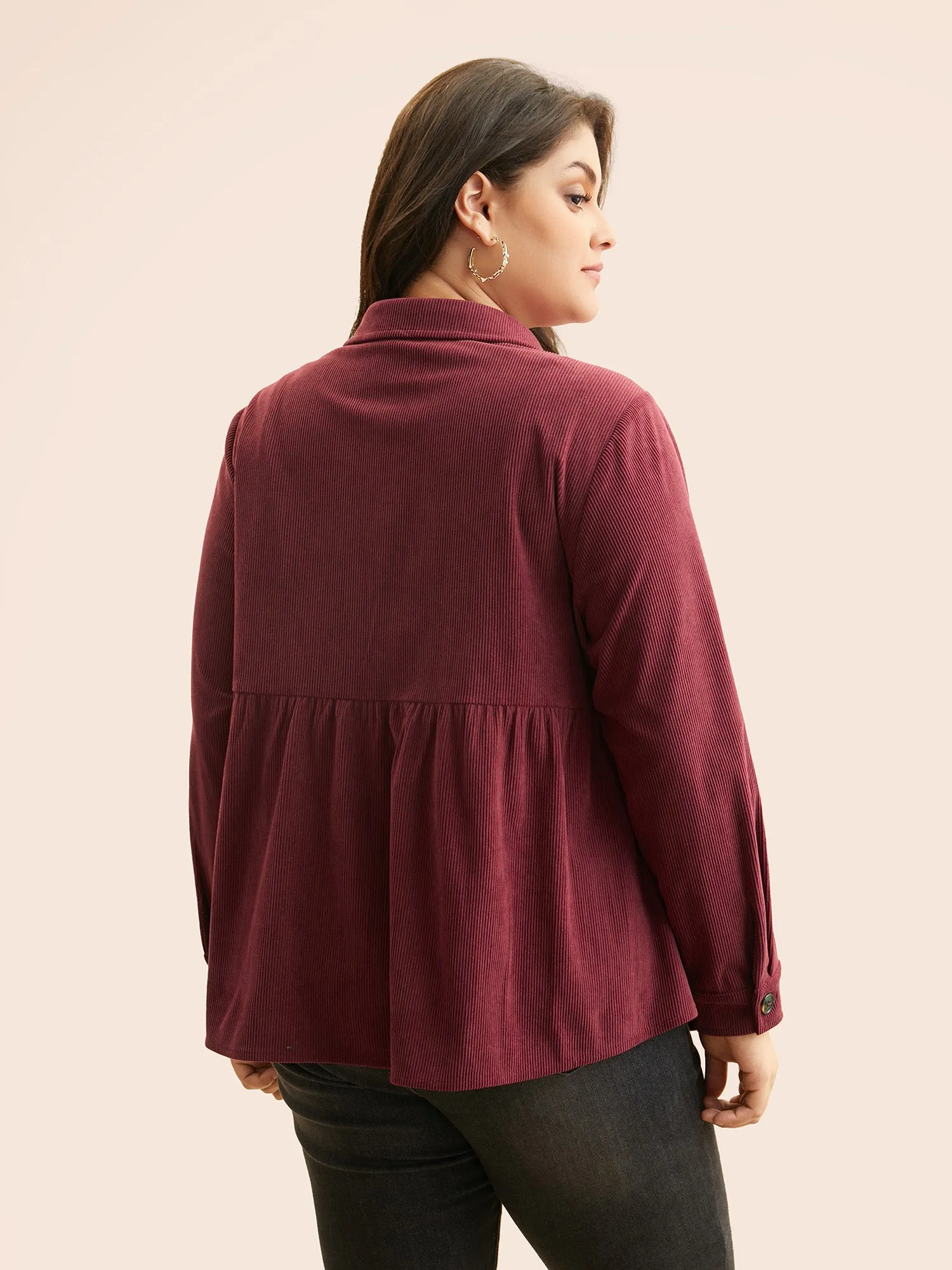 Corduroy Collared Flap Detail Jacket sold by Bloomchic product image thumbnail 3