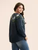 Floral Jacquard Raglan Sleeve Pullover sold by Bloomchic