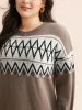 Round Neck Geometric Drop Shoulder Cardigan sold by Bloomchic