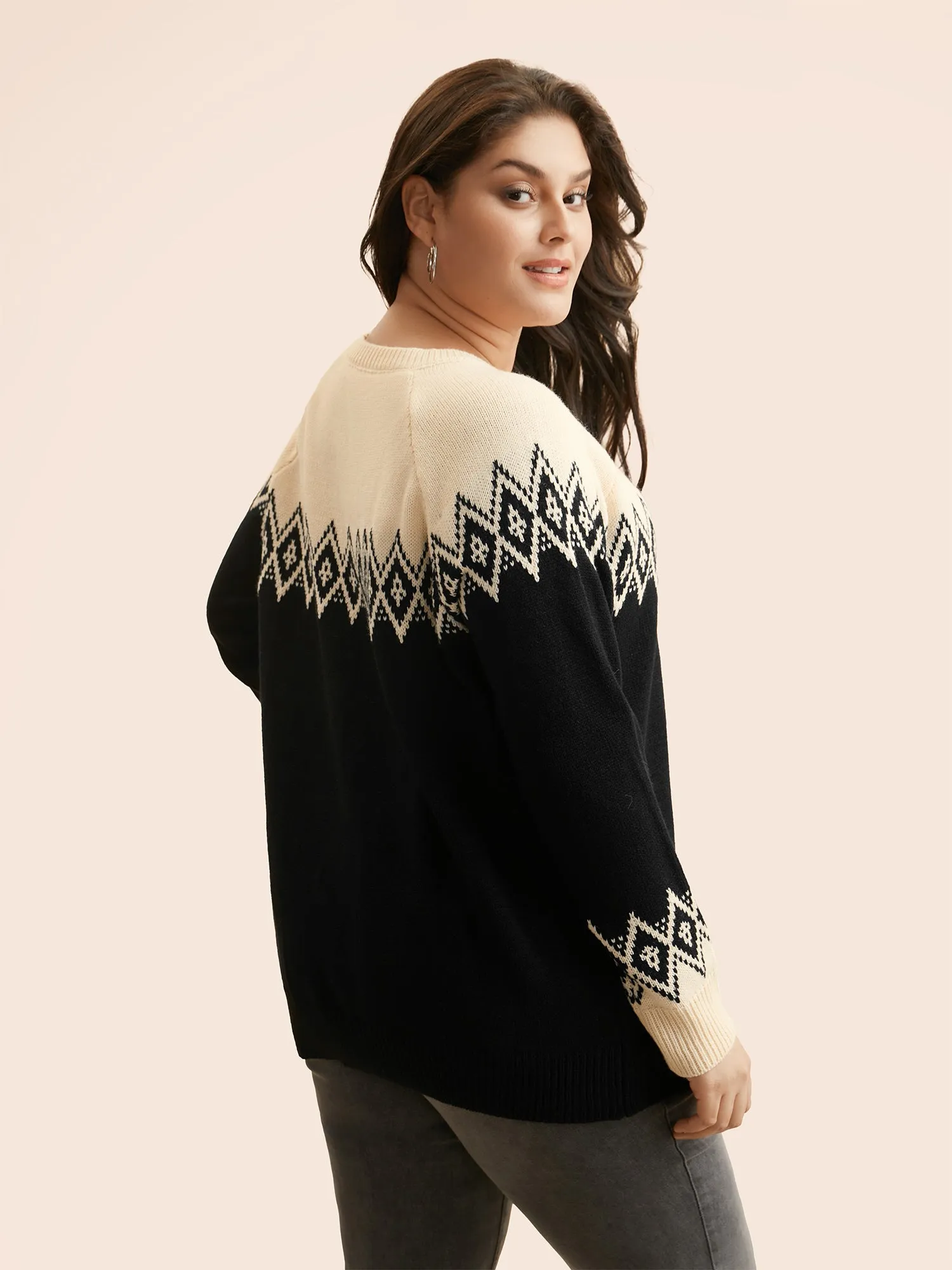Bandana Geometric Raglan Sleeve Pullover sold by Bloomchic product image thumbnail 2