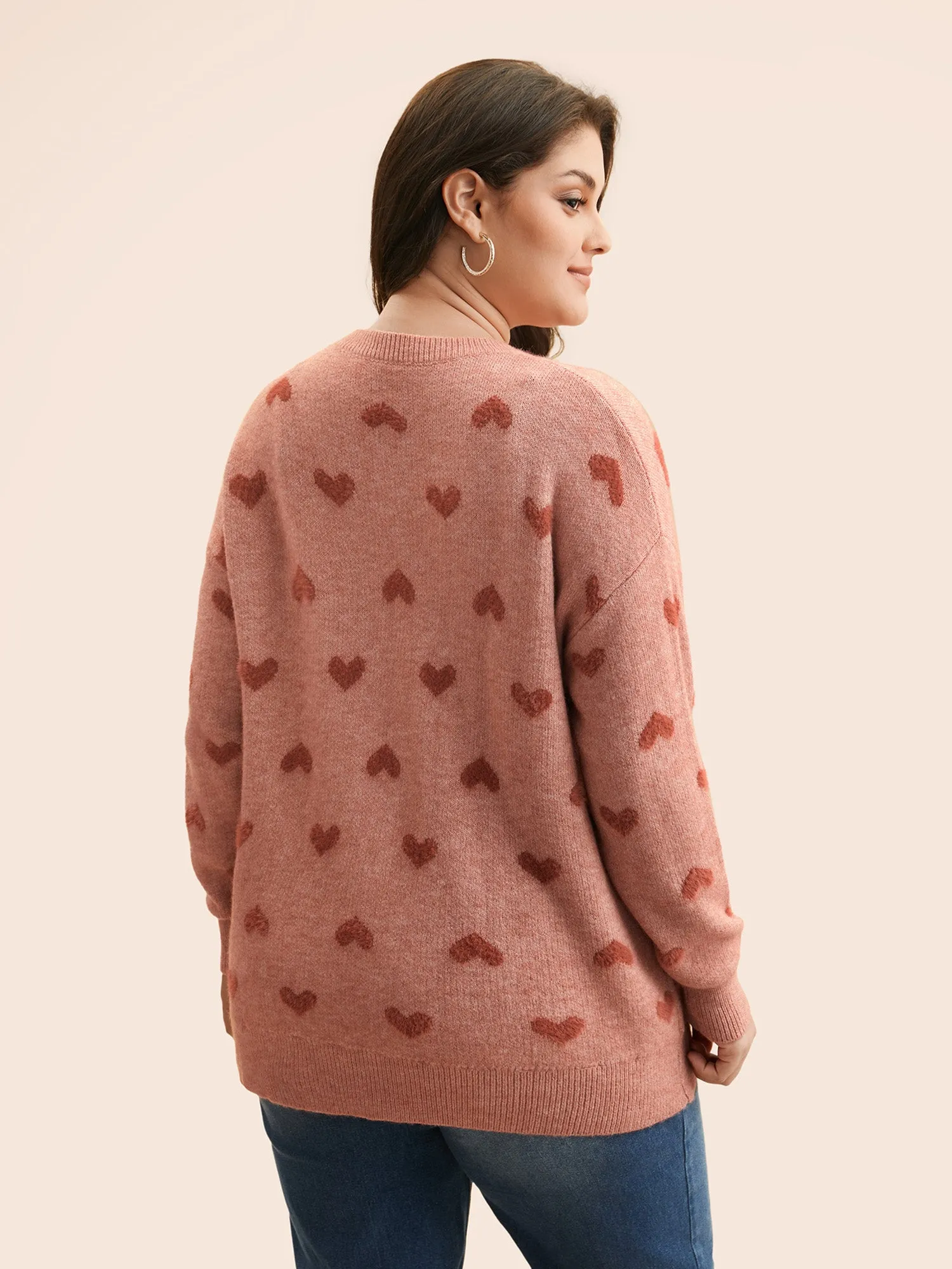 Heart Shaped Drop Shoulder Pullover sold by Bloomchic product image thumbnail 2