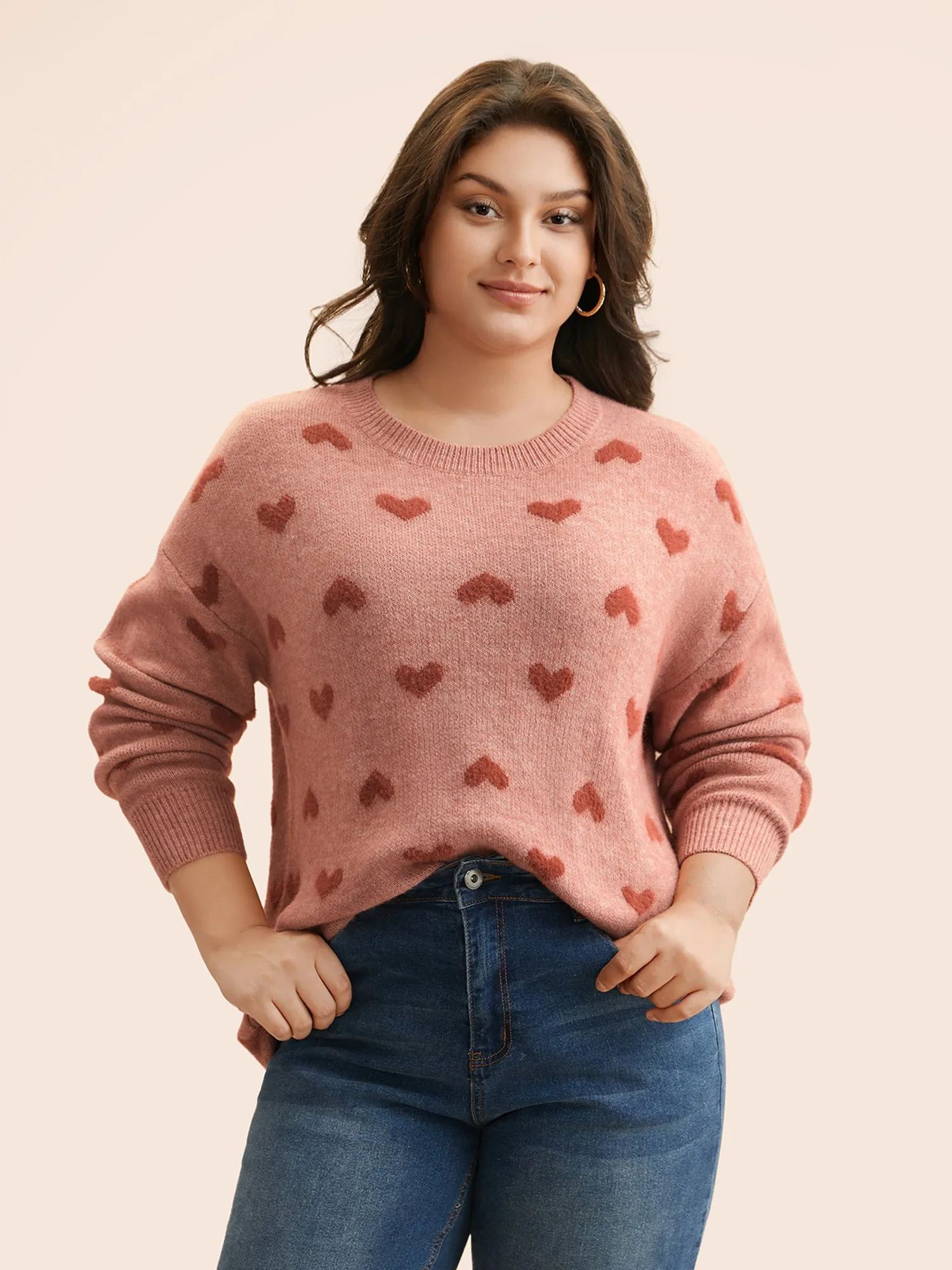 Heart Shaped Drop Shoulder Pullover sold by Bloomchic product image thumbnail 4
