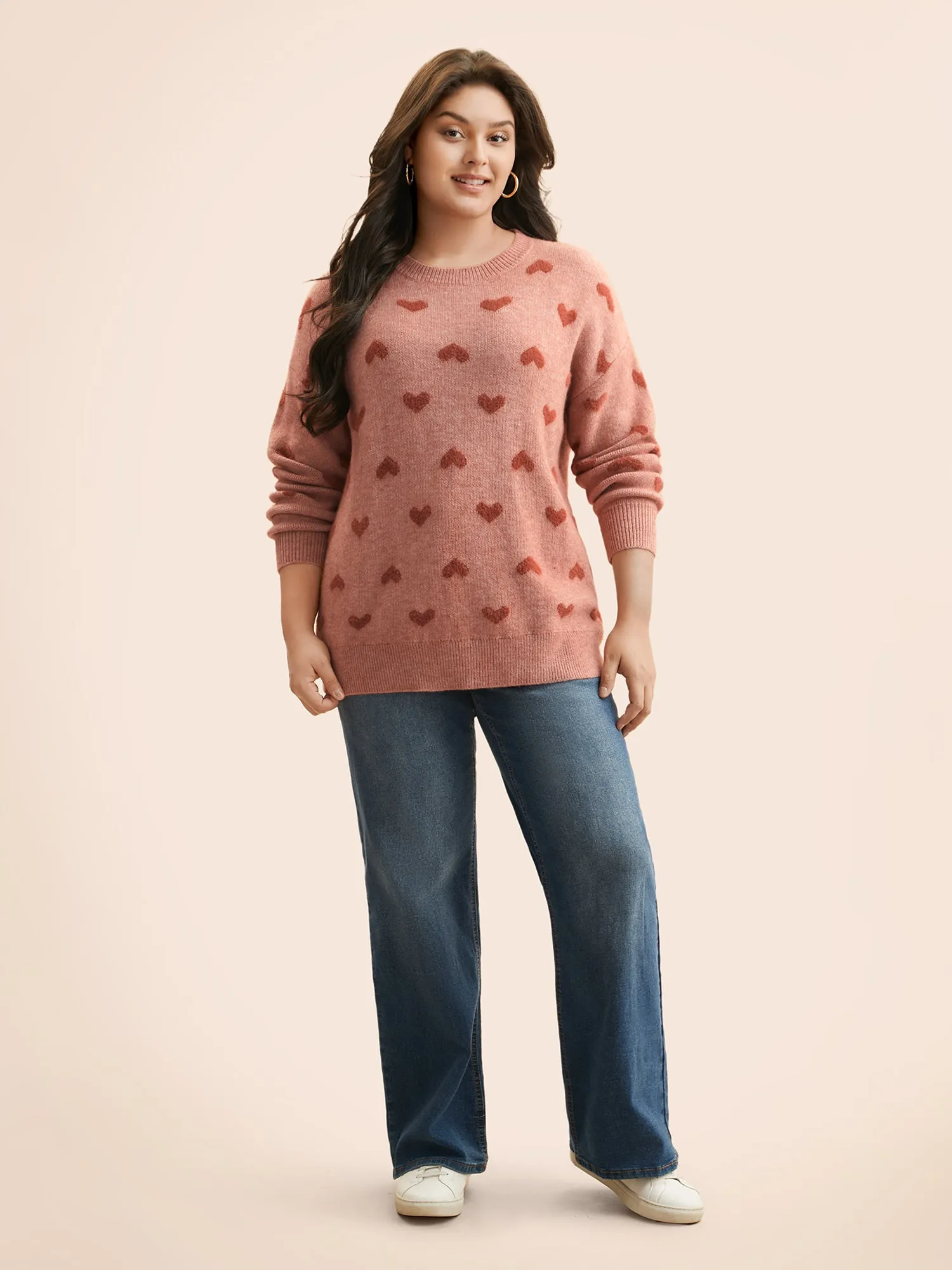 Heart Shaped Drop Shoulder Pullover sold by Bloomchic product image thumbnail 3