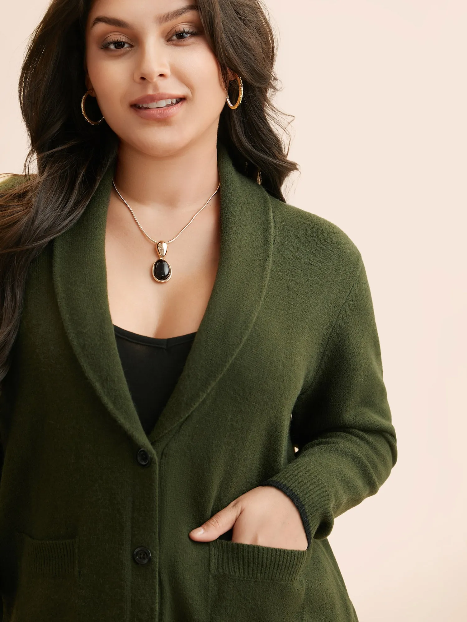 Supersoft Essentials Solid Shawl Collar Cardigan sold by Bloomchic product image thumbnail 5