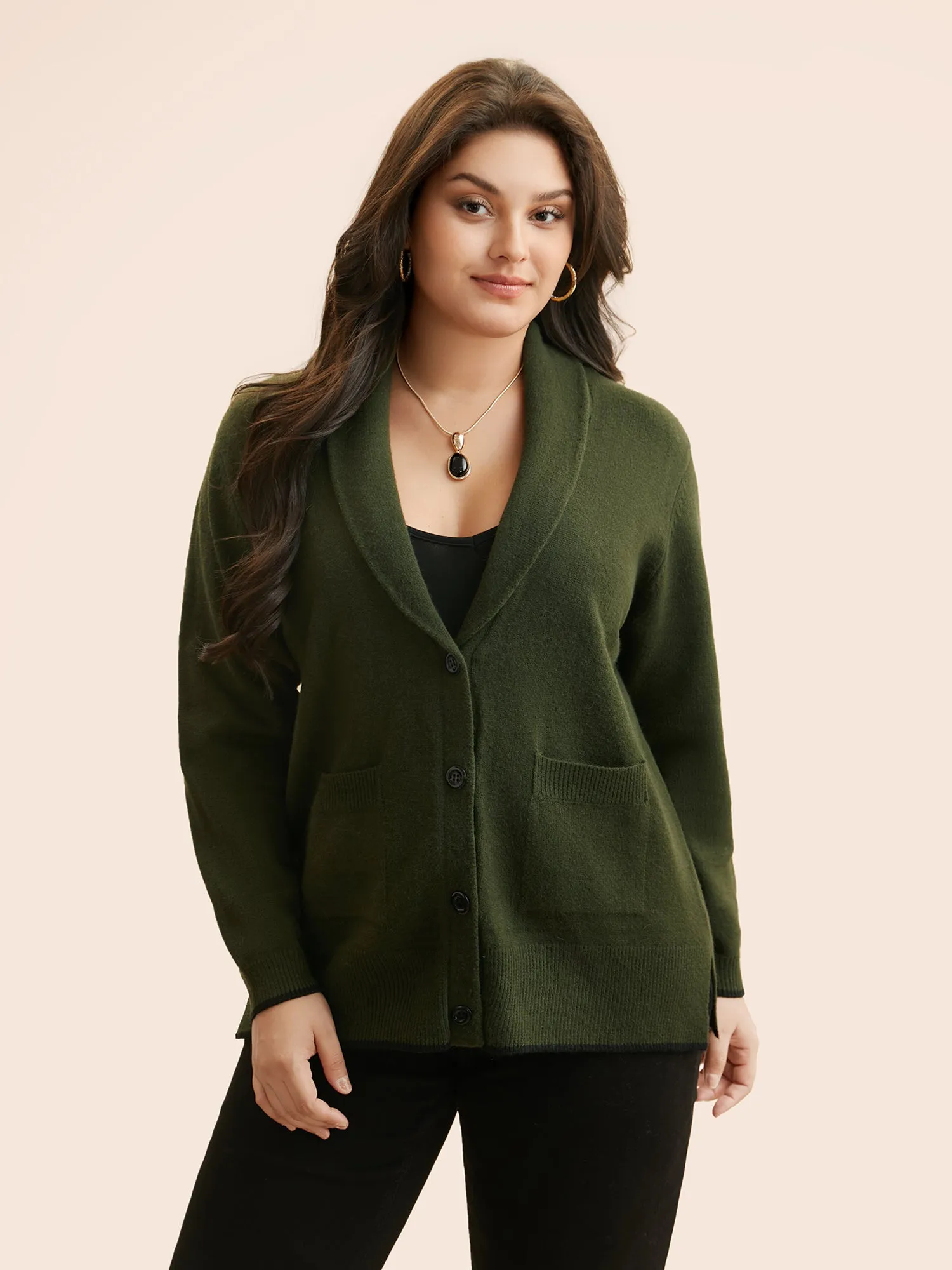 Supersoft Essentials Solid Shawl Collar Cardigan sold by Bloomchic product image thumbnail 3