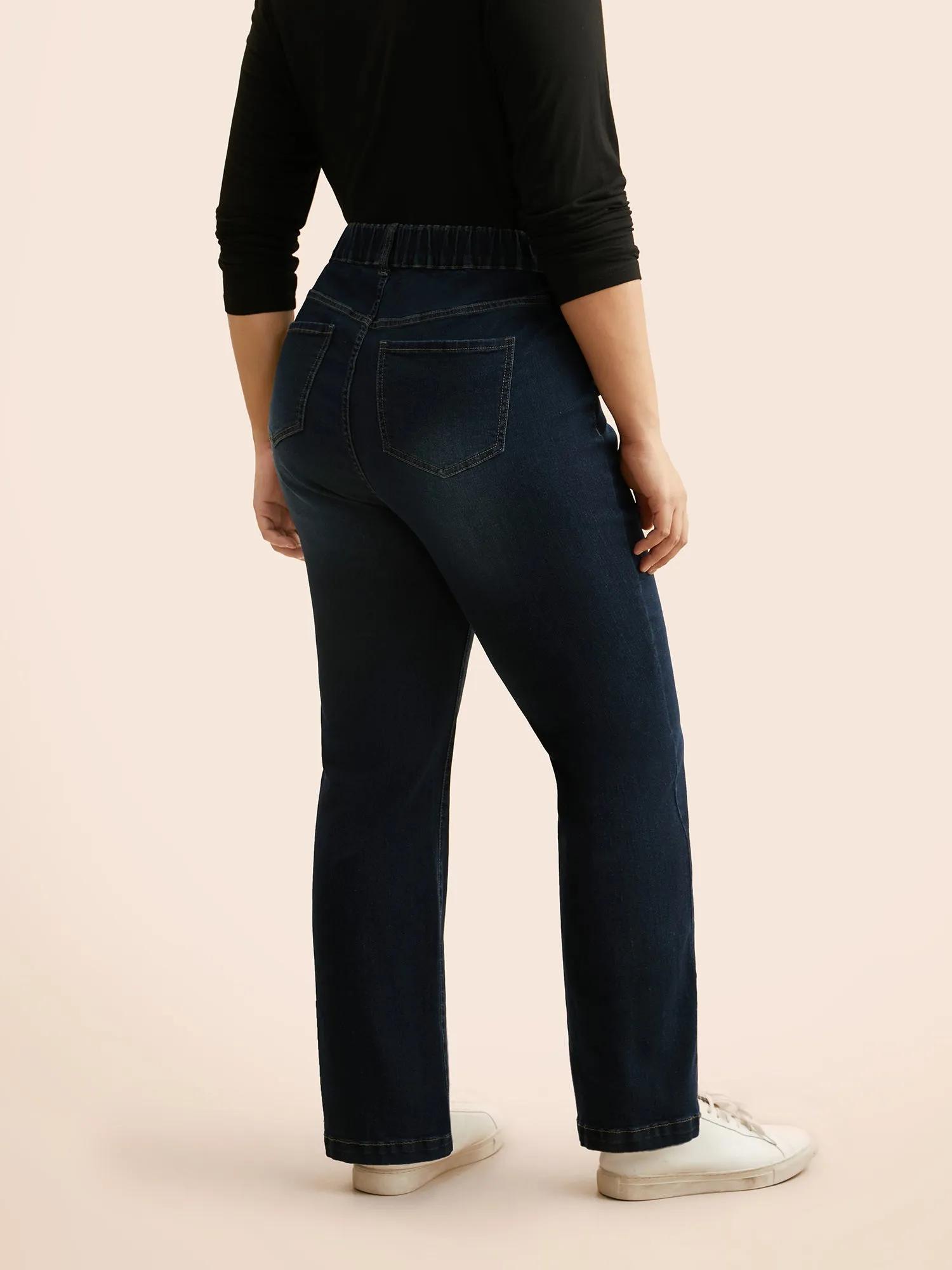 Dark Wash Medium Stretch Jeans sold by Bloomchic product image thumbnail 3