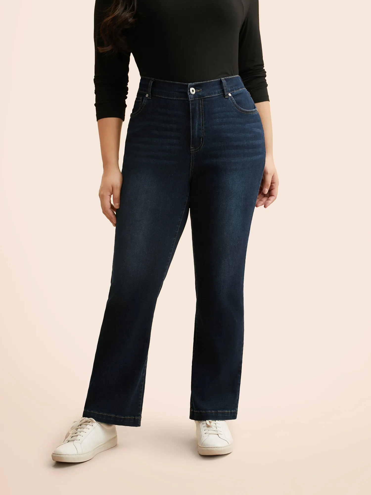 Dark Wash Medium Stretch Jeans sold by Bloomchic
