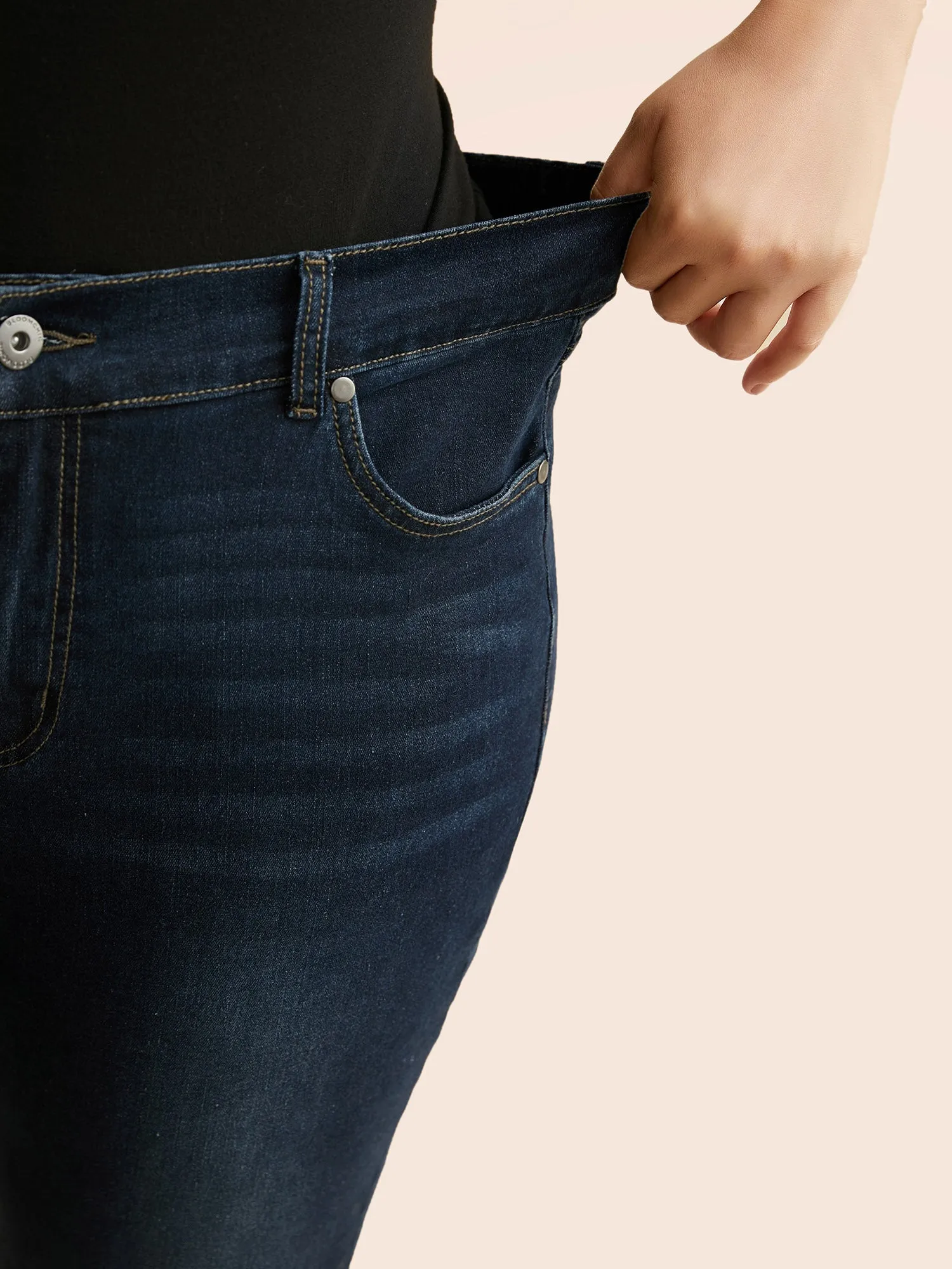 Dark Wash Medium Stretch Jeans sold by Bloomchic product image thumbnail 5