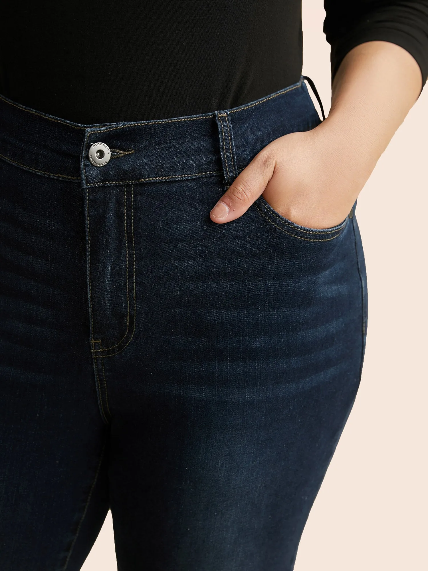 Dark Wash Medium Stretch Jeans sold by Bloomchic product image thumbnail 4