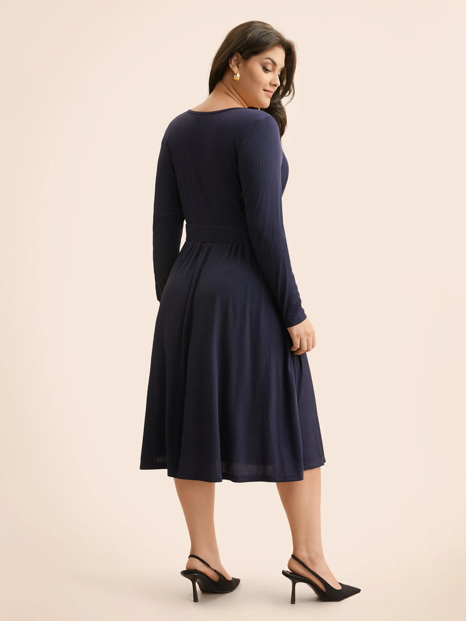 Square Neck Lace Patchwork Pocket Dress sold by Bloomchic product image thumbnail 4