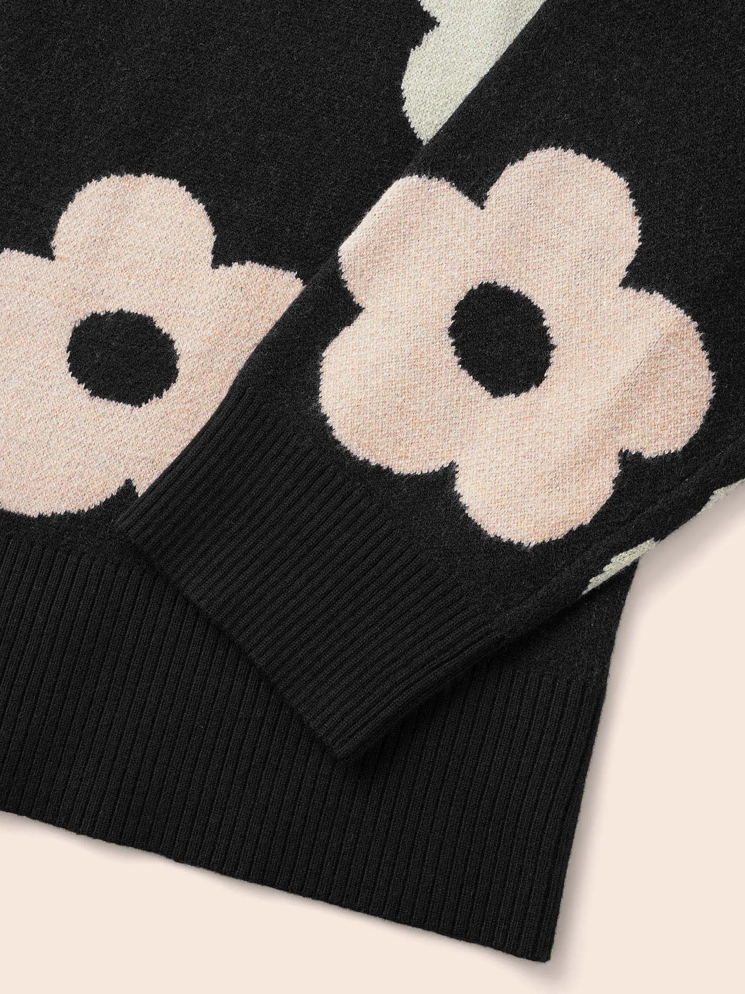 Contrast Floral Drop Shoulder Cardigan sold by Bloomchic product image thumbnail 5