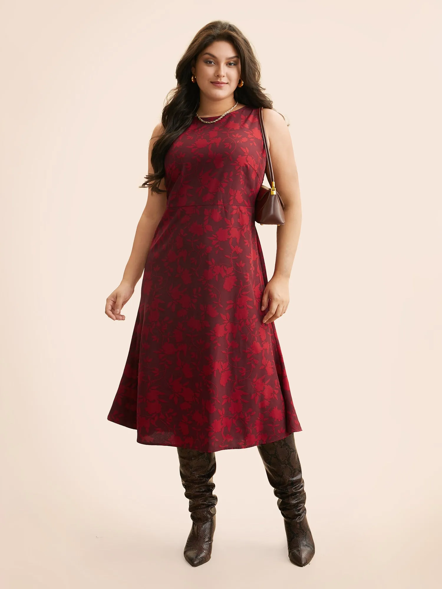 Silhouette Floral Print Shirred Tank Dress sold by Bloomchic product image thumbnail 2