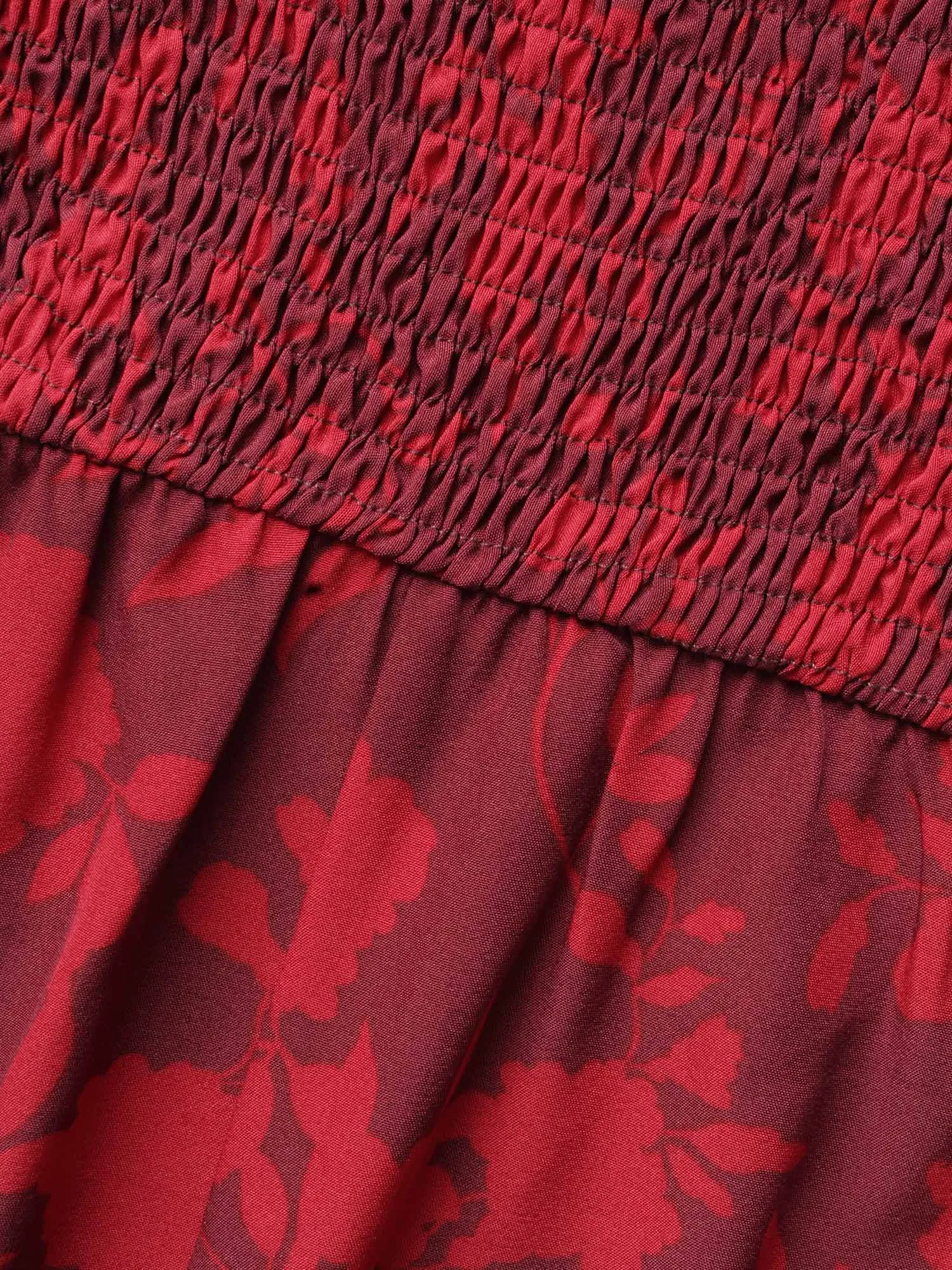 Silhouette Floral Print Shirred Tank Dress sold by Bloomchic product image thumbnail 5