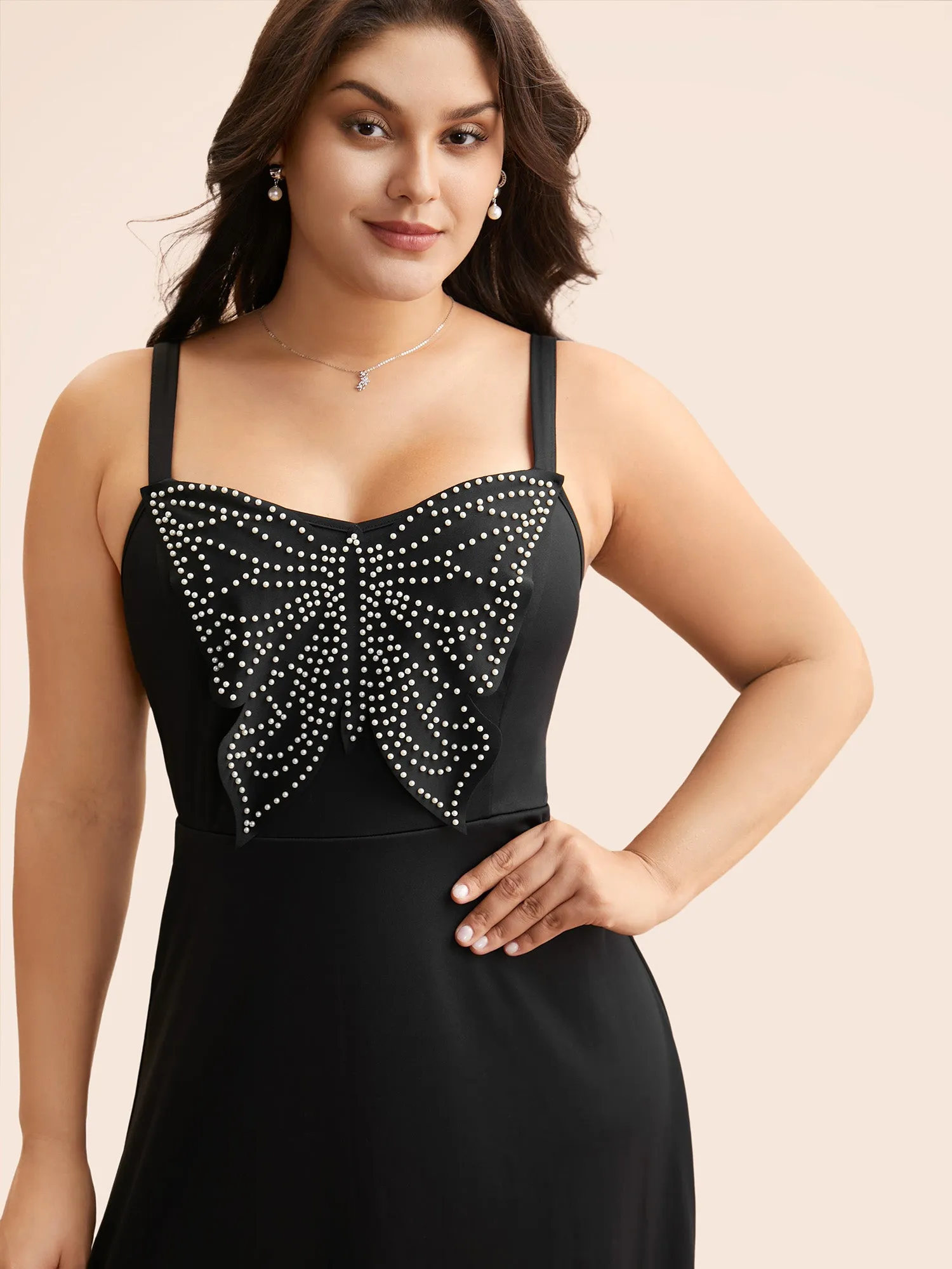 Butterfly Pearl Beaded Cami Dress sold by Bloomchic product image thumbnail 2