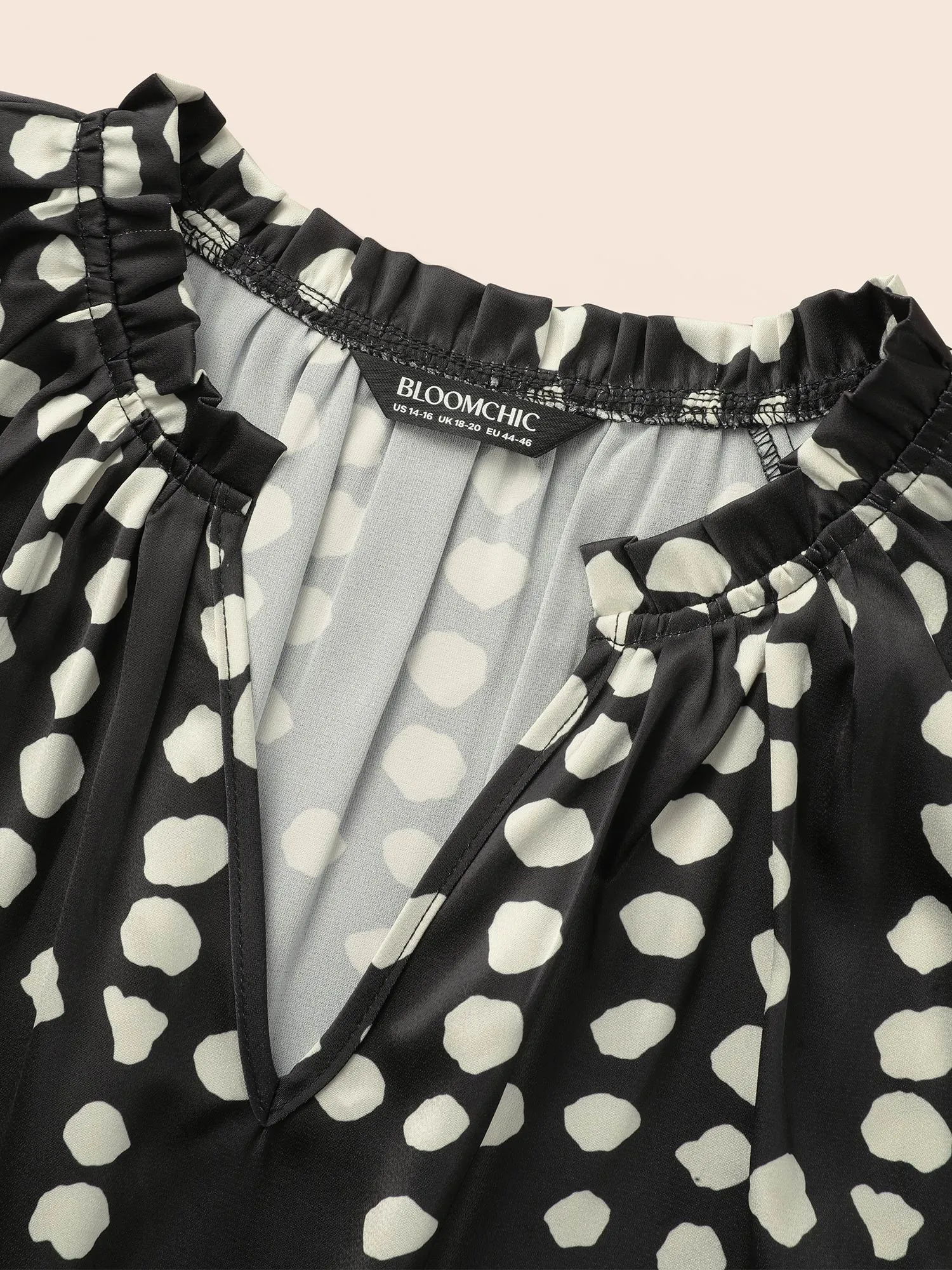 Polka Dot Ruffles Gathered Blouse sold by Bloomchic product image thumbnail 5
