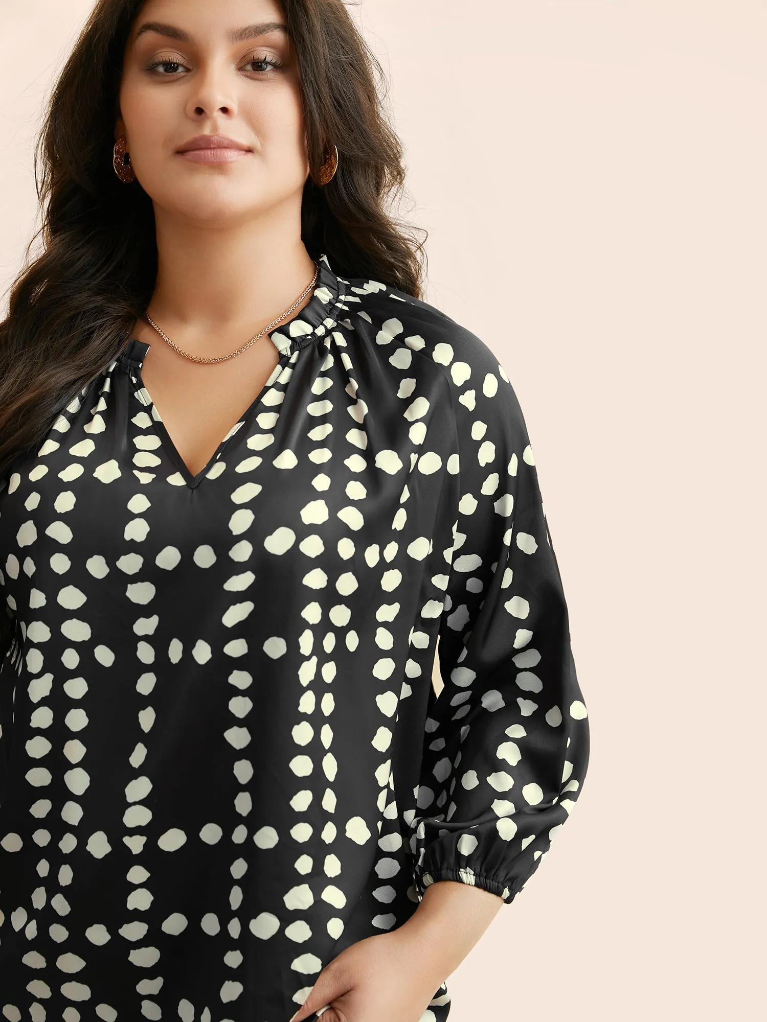 Polka Dot Ruffles Gathered Blouse sold by Bloomchic product image thumbnail 3