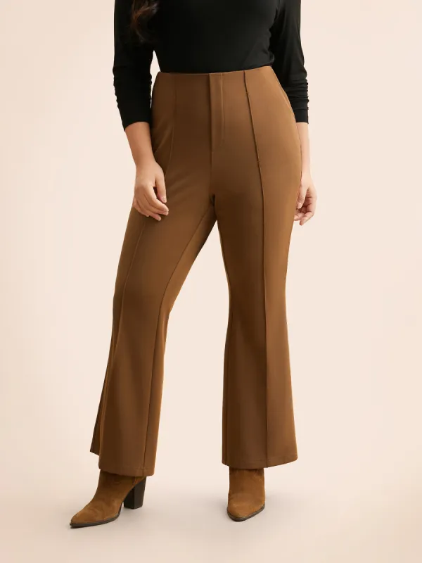 Solid Seam Detail Flare Leg Pants sold by Bloomchic
