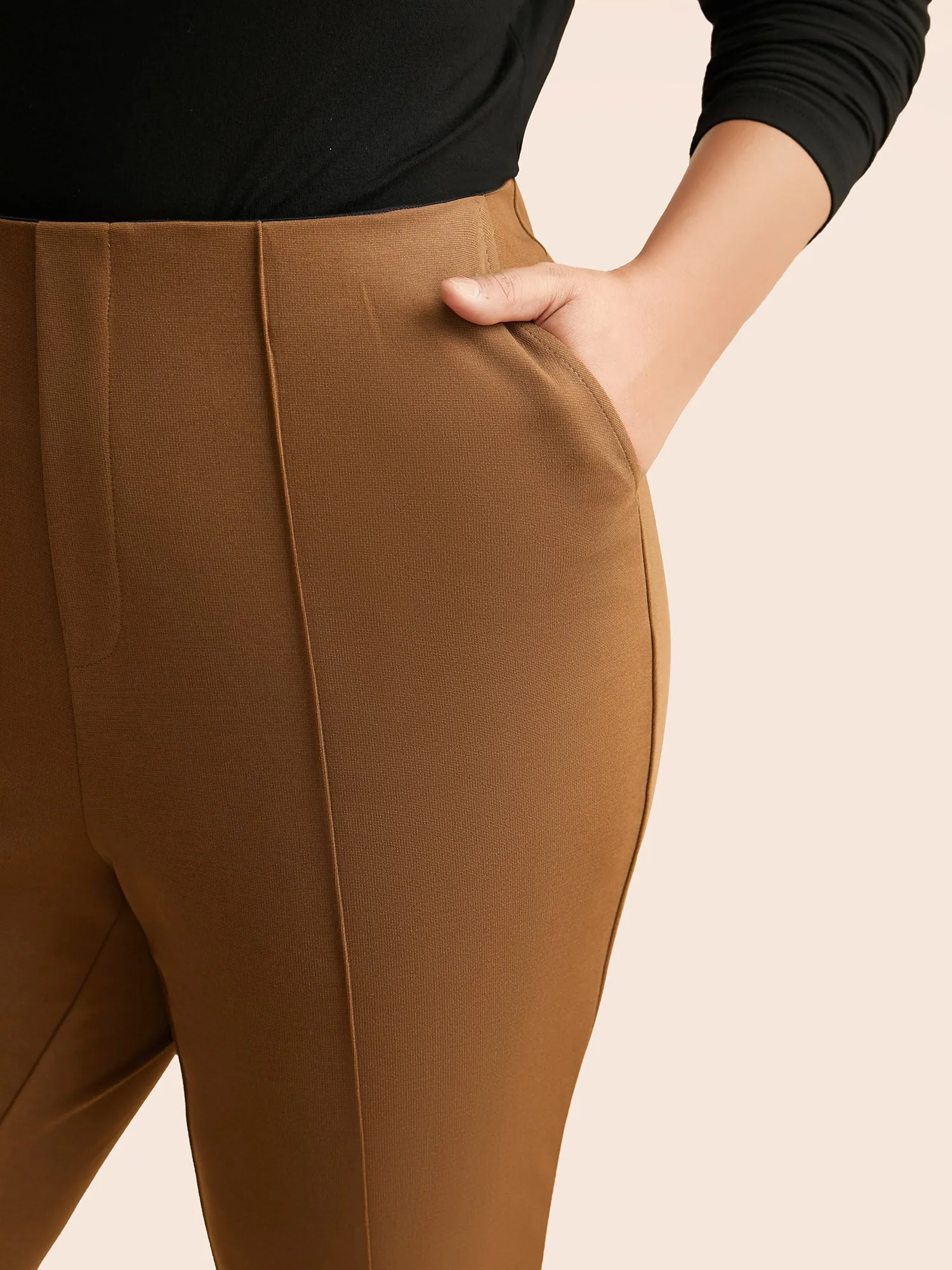 Solid Seam Detail Flare Leg Pants sold by Bloomchic product image thumbnail 4