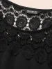 Crew Neck Lace Panel Midi Dress sold by Bloomchic