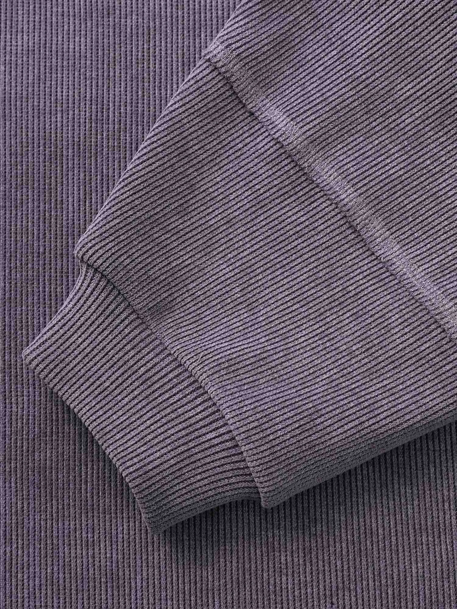 Texture Round Neck Split Hem Sweatshirt sold by Bloomchic product image thumbnail 5