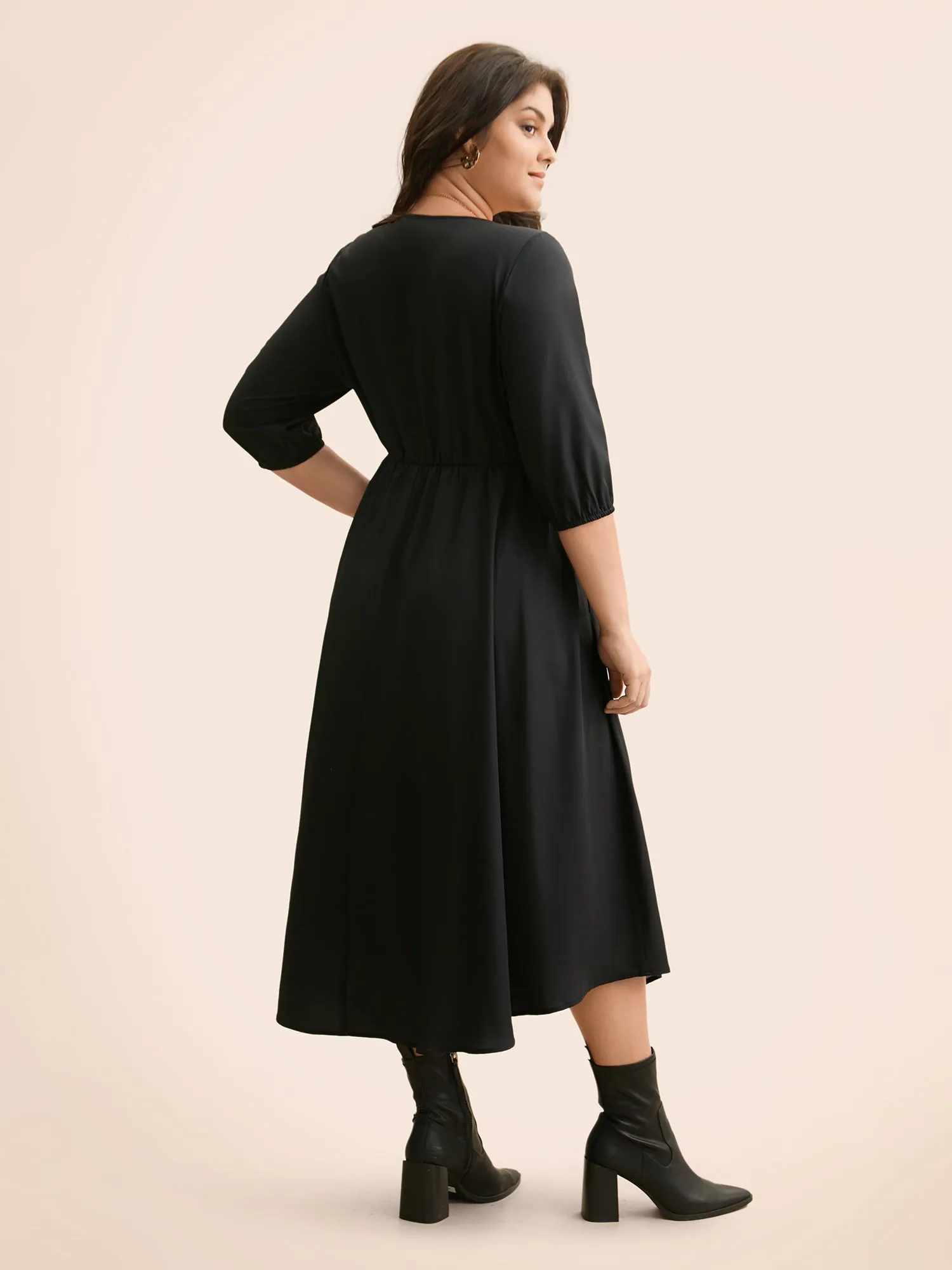 Boho Print Lantern Sleeve Midi Dress sold by Bloomchic product image thumbnail 4