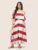 Tie Dye Cold Shoulder Flutter Layered Dress sold by Bloomchic