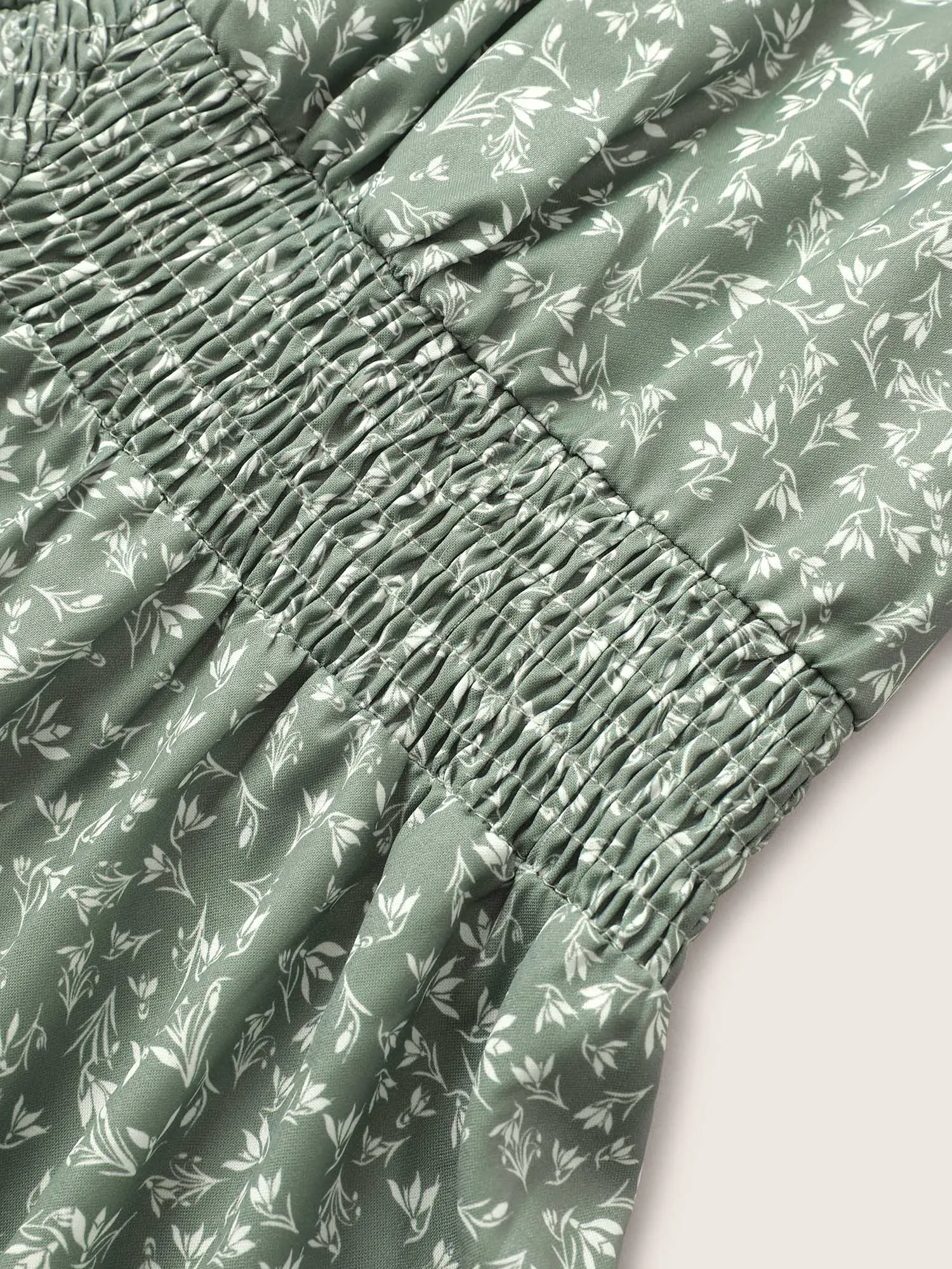 Ditsy Floral Shirred Elastic Waist Lantern Sleeve Blouse sold by Bloomchic product image thumbnail 5