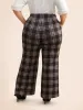 Plaid Button Detail Mid Rise Pants sold by Bloomchic