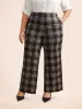 Plaid Button Detail Mid Rise Pants sold by Bloomchic
