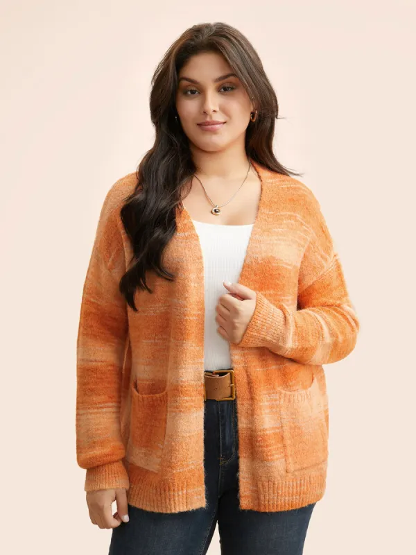 Ombre Patch Pocket Drop Shoulder Cardigan sold by Bloomchic