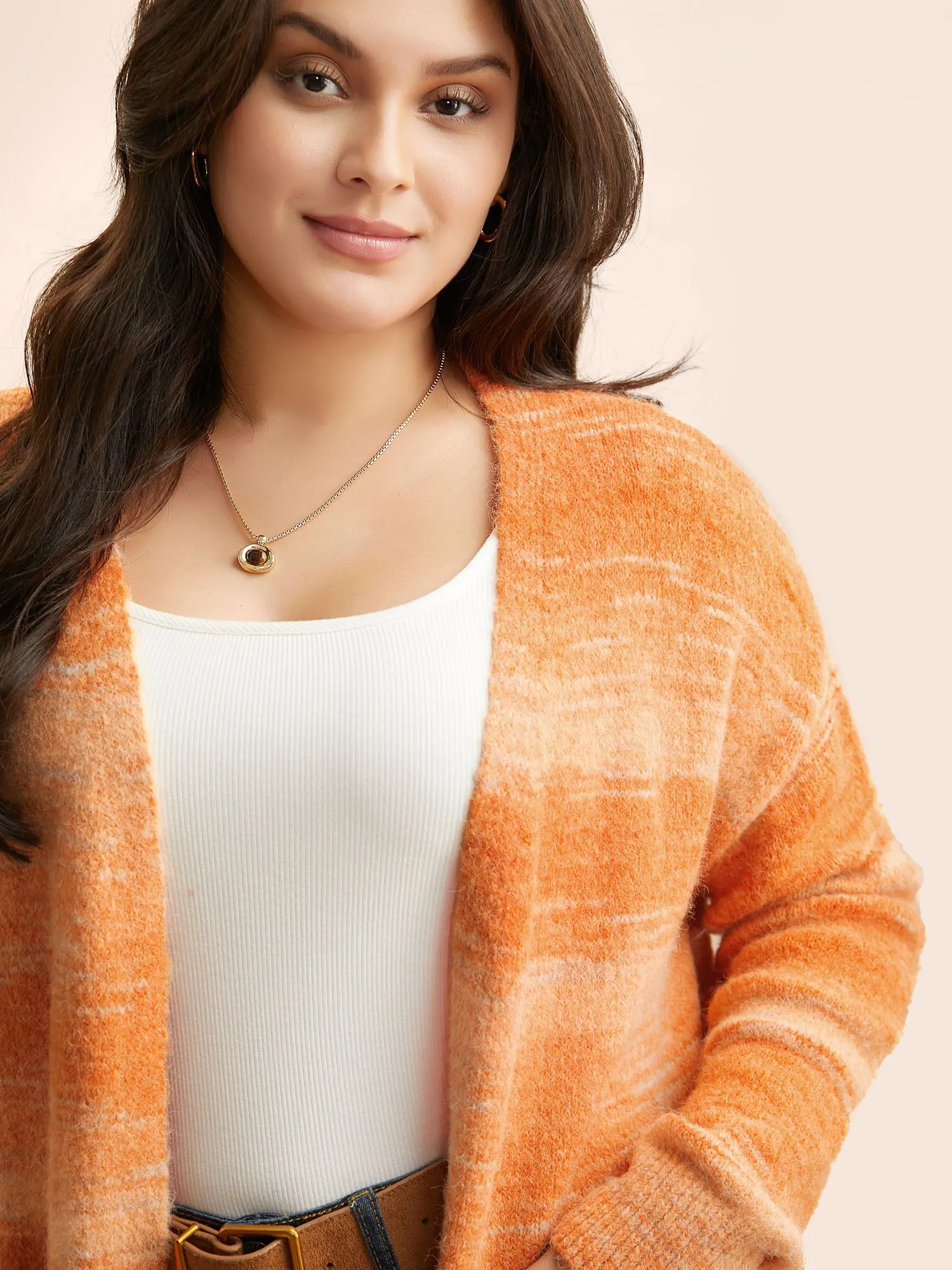 Ombre Patch Pocket Drop Shoulder Cardigan sold by Bloomchic product image thumbnail 4