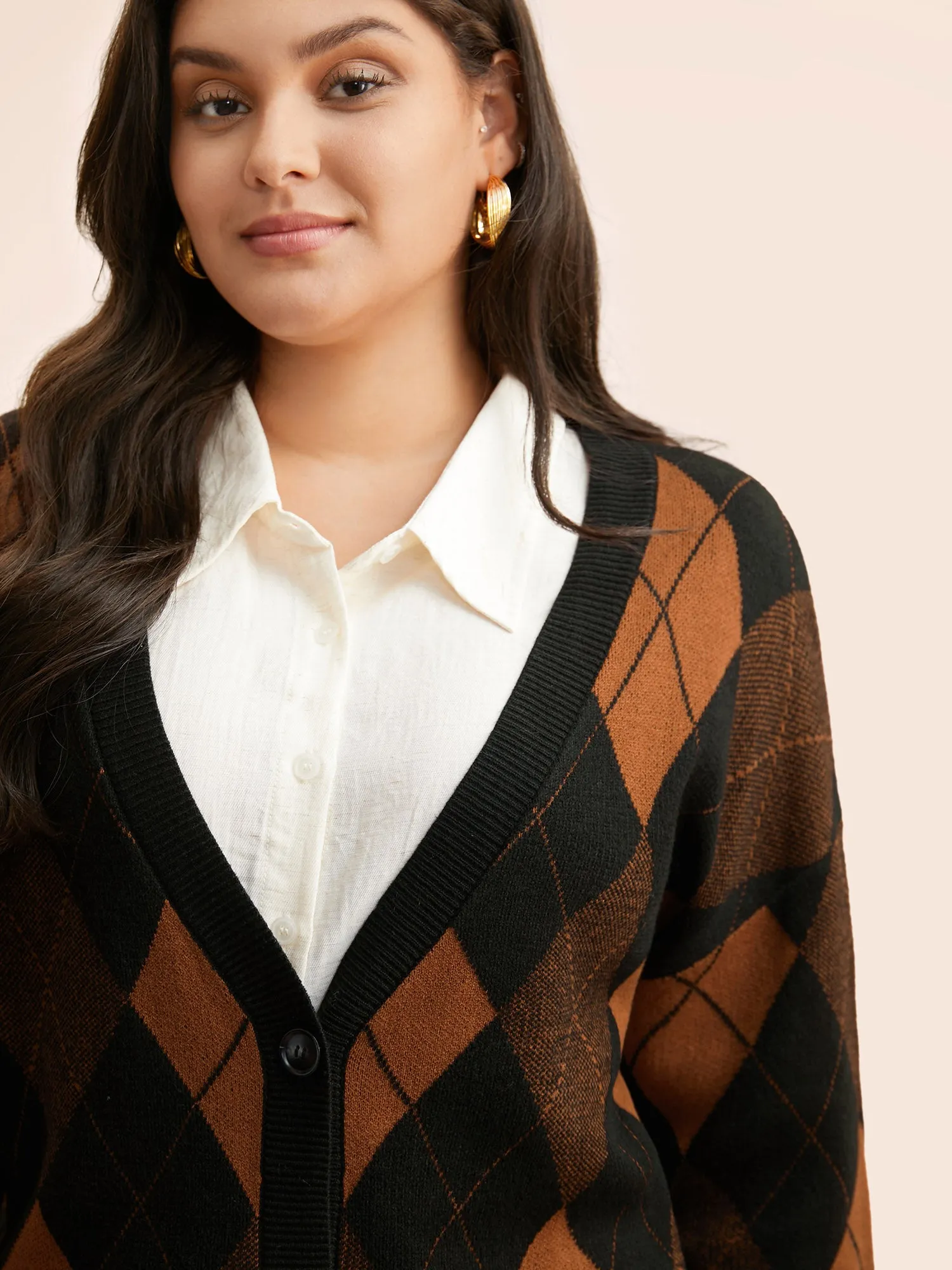 Supersoft Essentials Plaid Button Up Cardigan sold by Bloomchic product image thumbnail 5