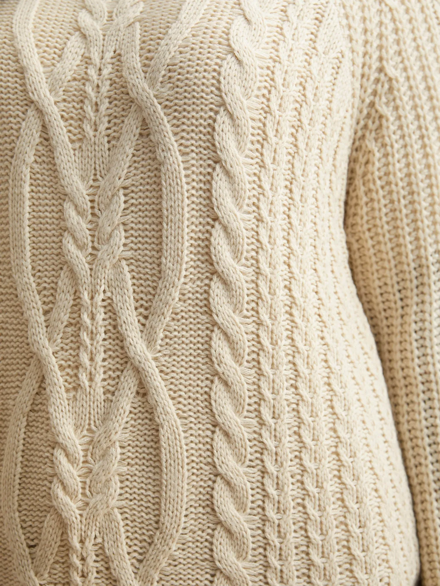 Solid Cable Knit Raglan Sleeve Pullover sold by Bloomchic product image thumbnail 4