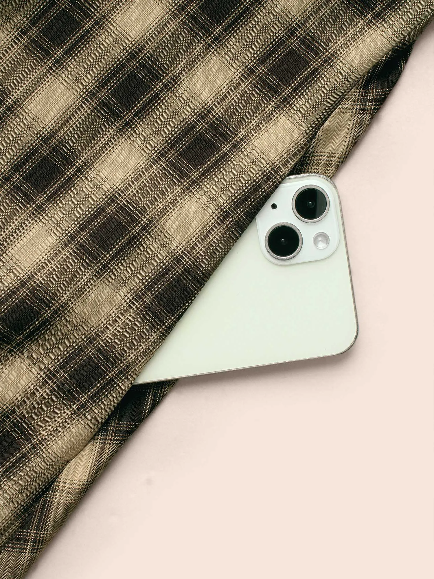 Plaid Pleated Flap Pocket Arc Hem Dress sold by Bloomchic product image thumbnail 5