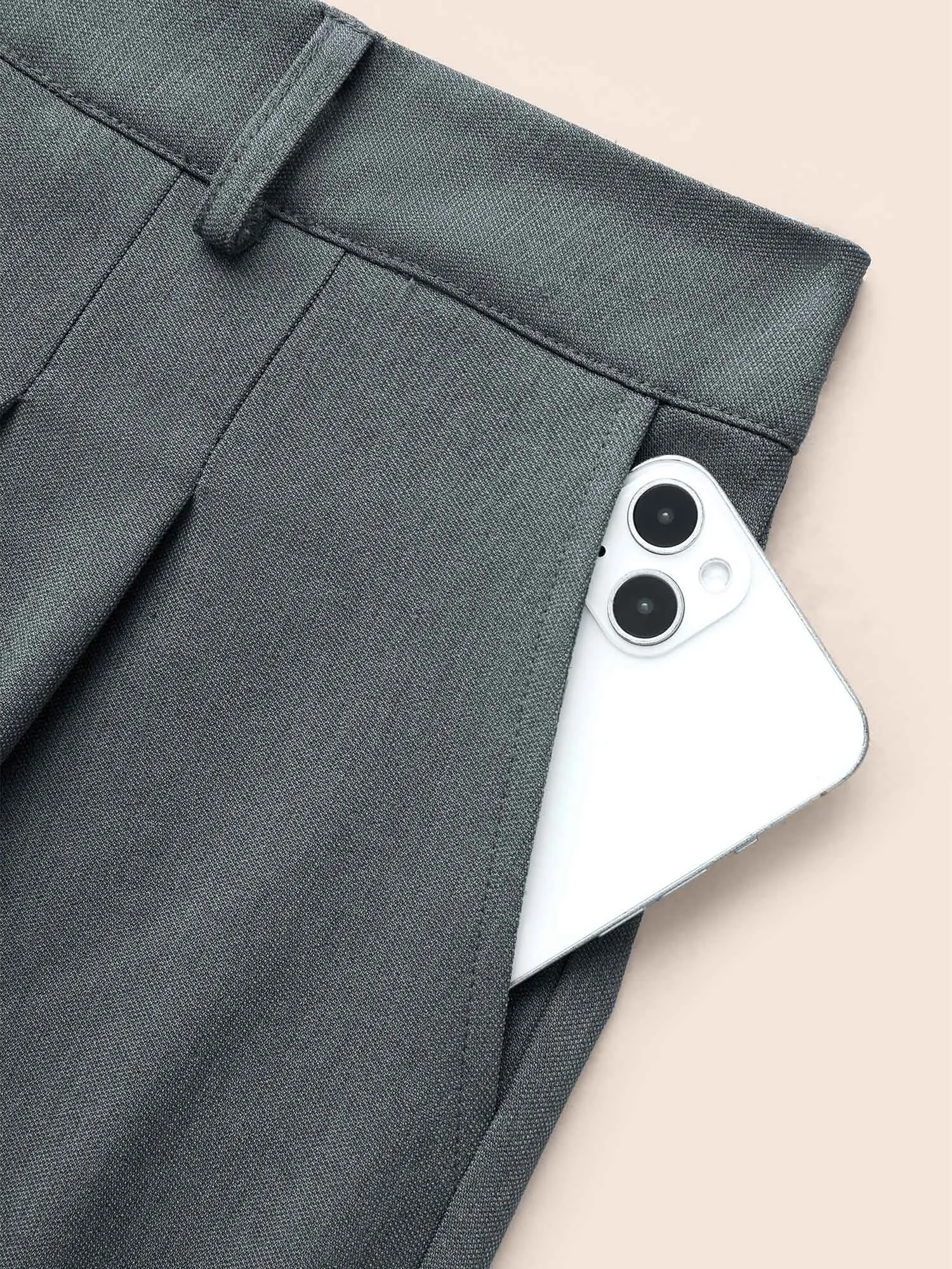 Mid Rise Pleated Straight Leg Pants sold by Bloomchic product image thumbnail 5